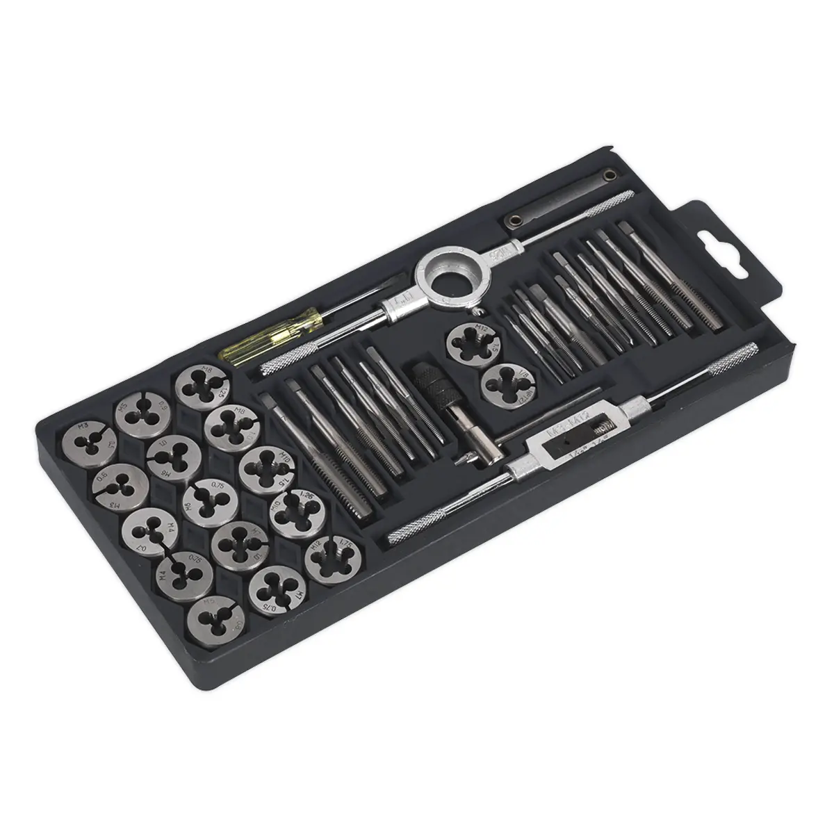 Sealey Metric Tap & Die Set Split Dies 40Pc Ak301 1