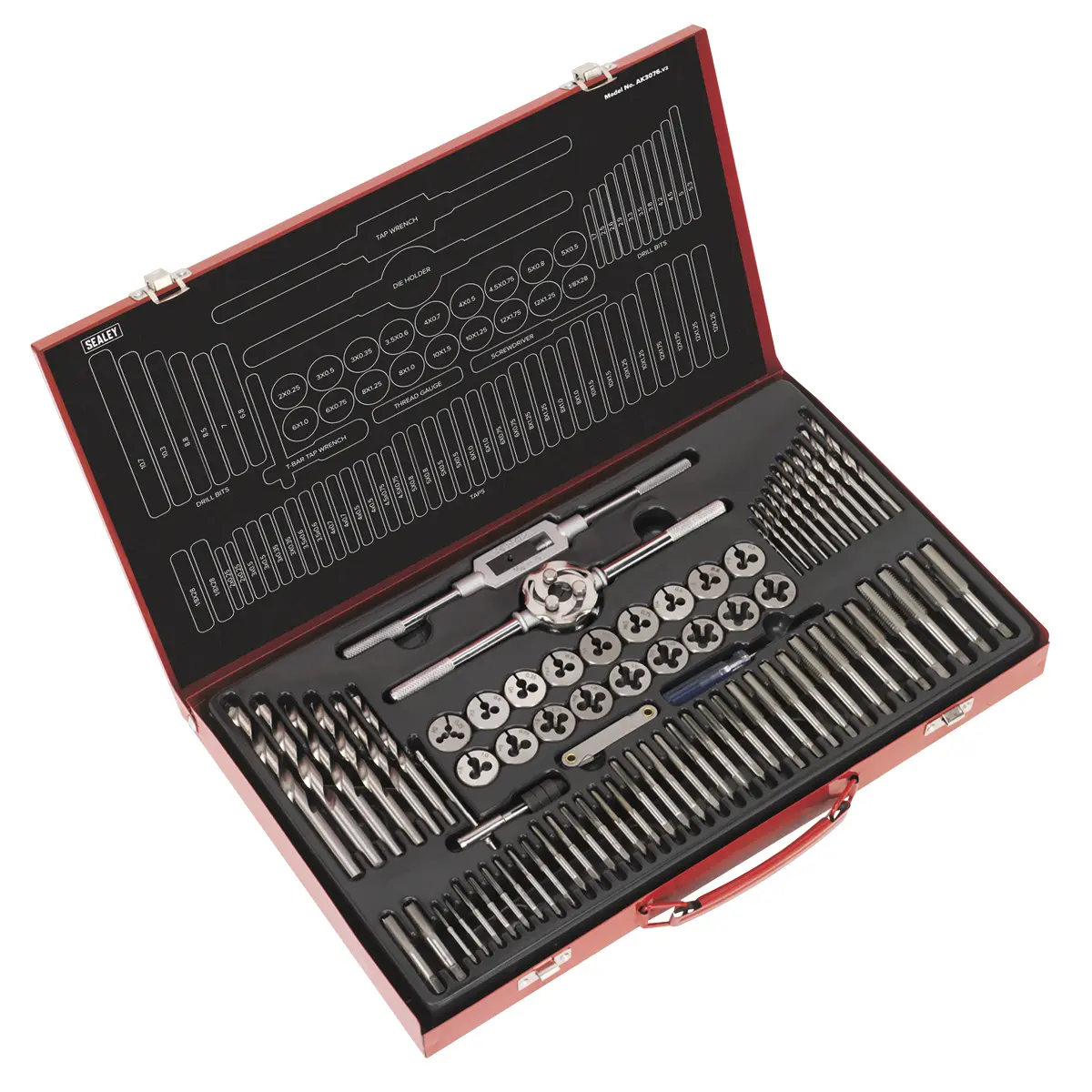 Sealey Metric Tap & Die Set Split Dies 76Pc Ak3076 1