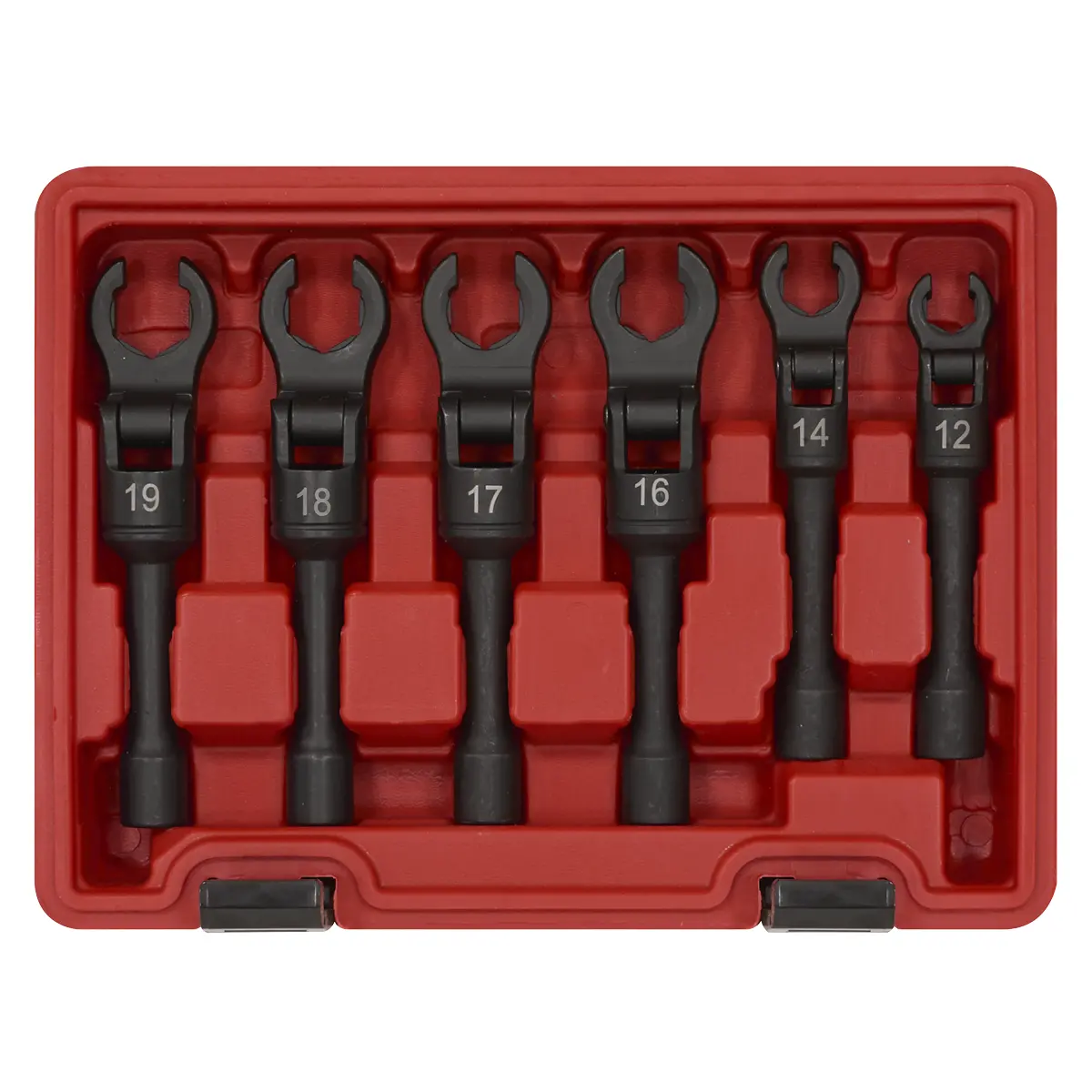 Sealey Flexi-Head Flare Nut Diesel Injection Wrench Set 6Pc 3/8"Sq Drive Ak6901 2
