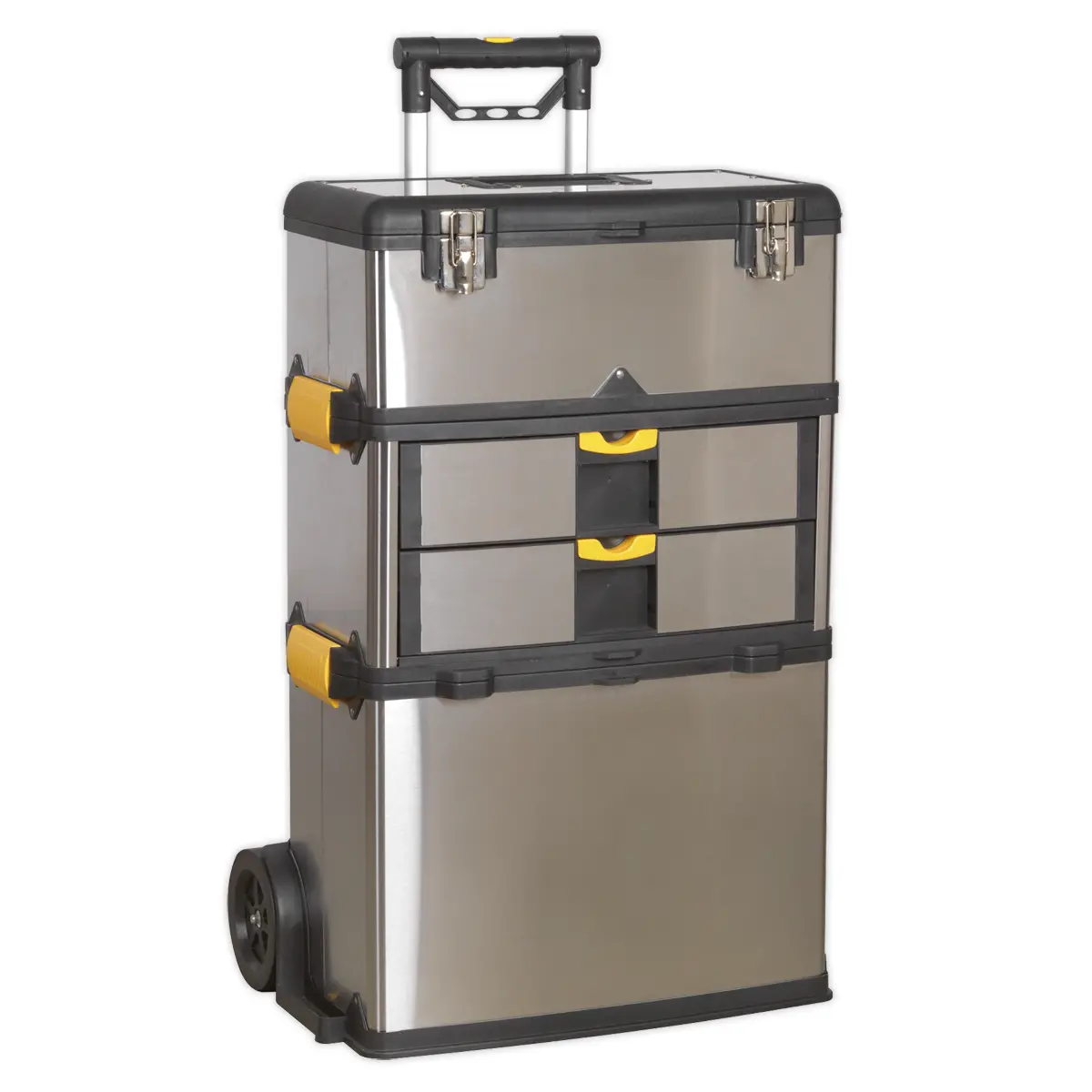 Sealey Mobile Stainless Steel/Composite Toolbox With 3 Compartments Ap855 1