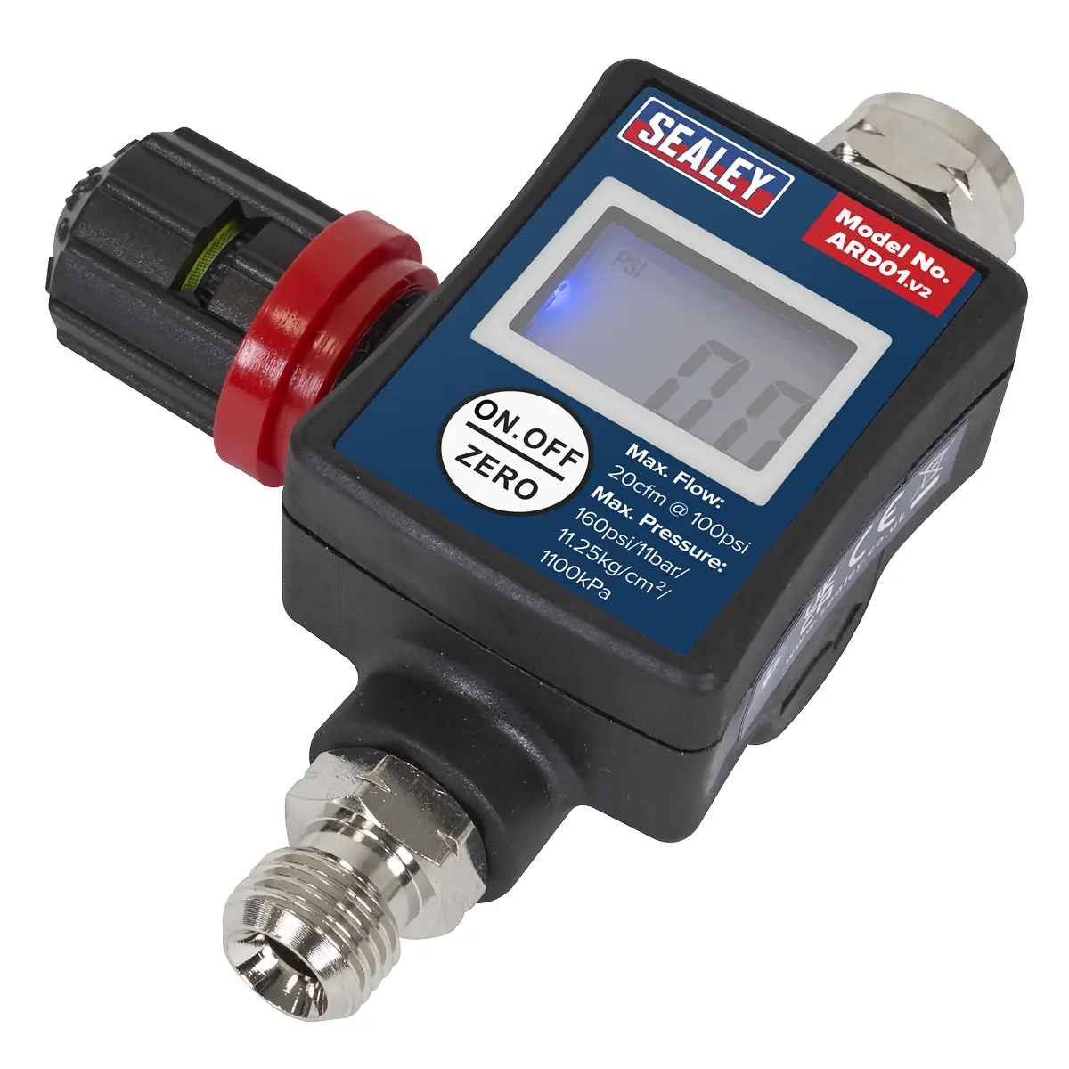 Sealey On-Gun Digital Pressure Regulator/Gauge Ard01 1
