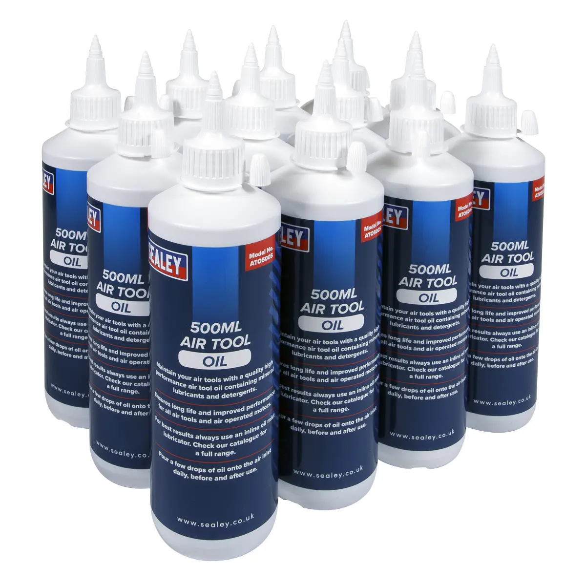 Sealey Air Tool Oil 500Ml - Pack Of 12 Ato/500 1