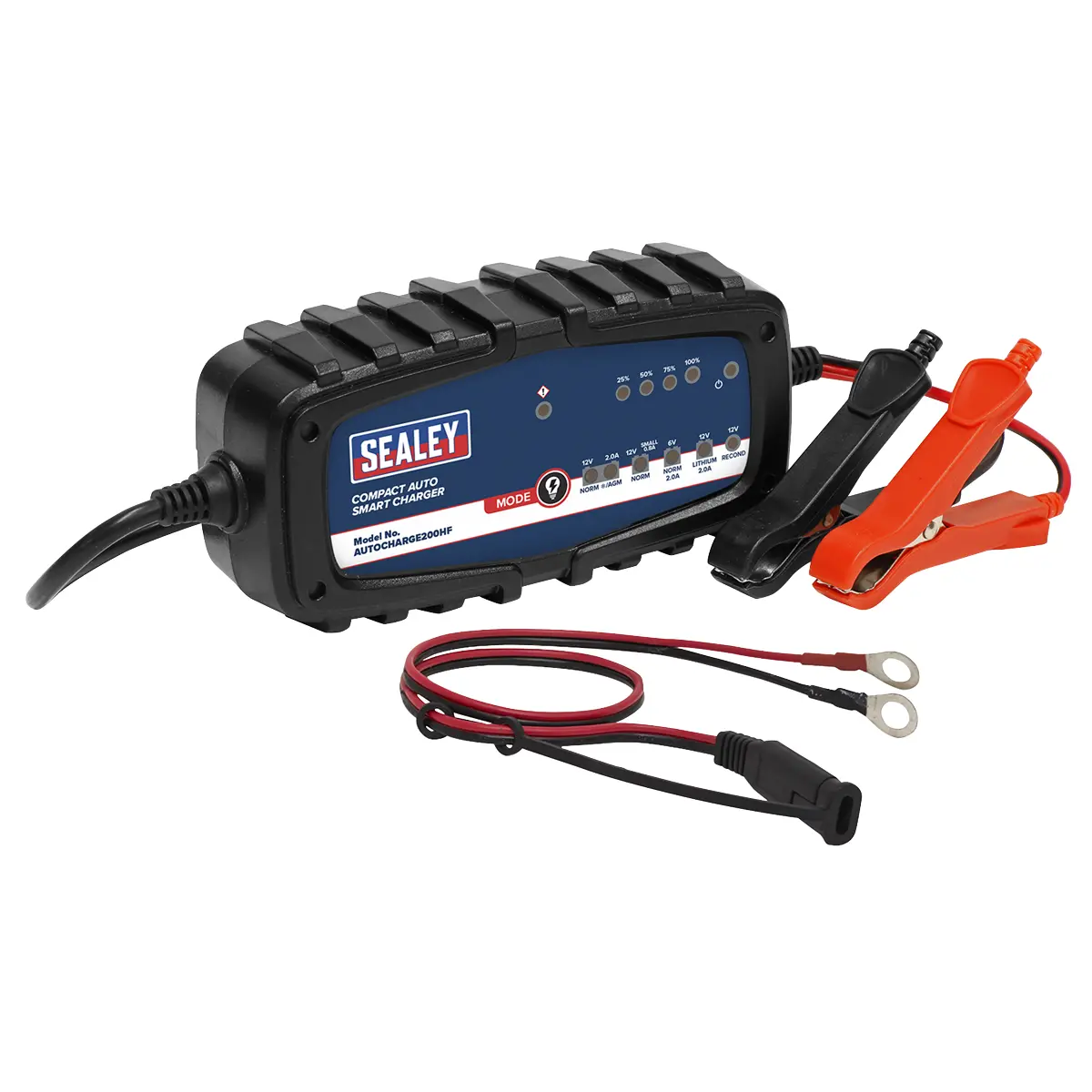 Sealey 6/12V Compact Auto Smart Charger & Maintainer 2A Autocharge200hf 1