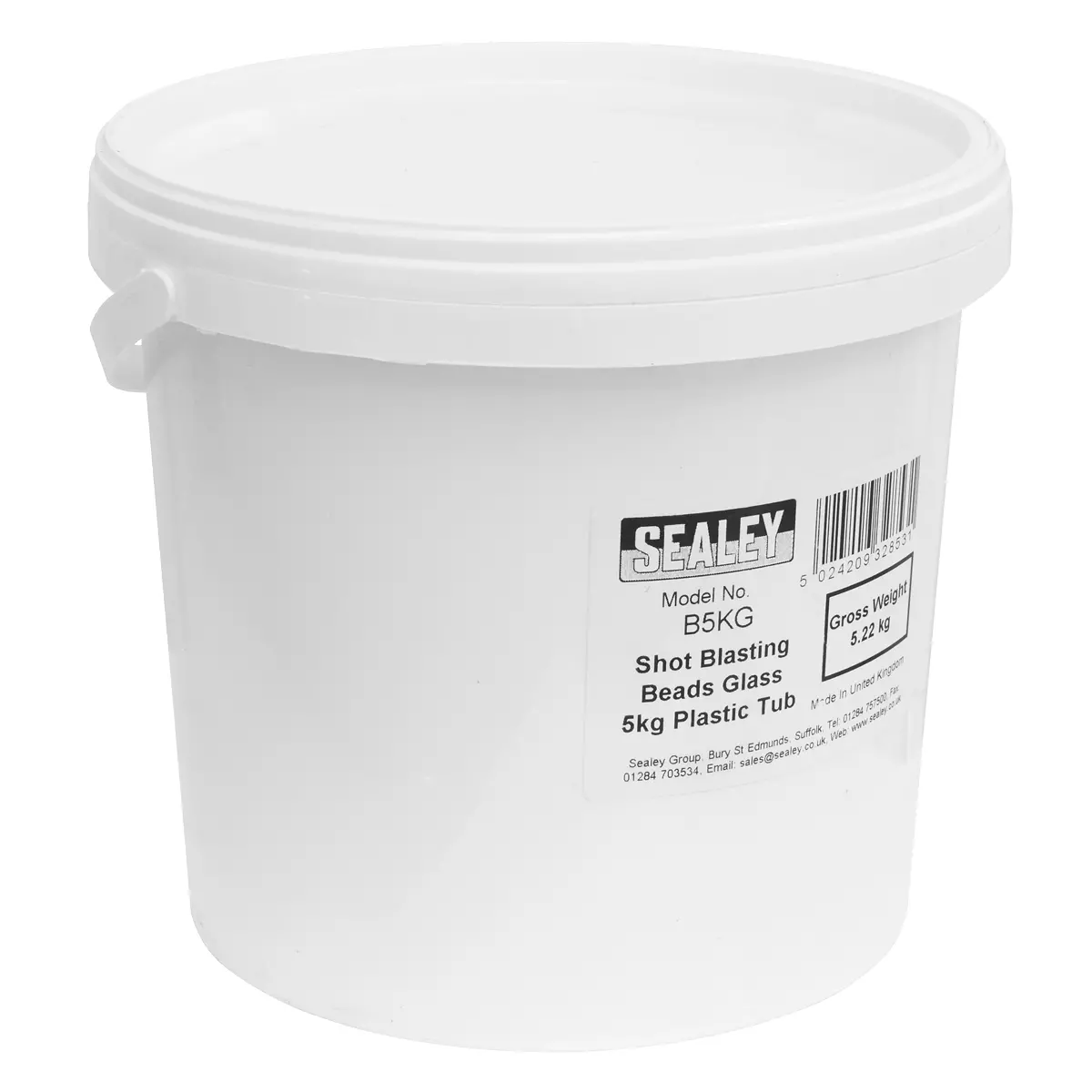 Sealey Shot Blasting Glass Beads Tub 5Kg B5kg 1