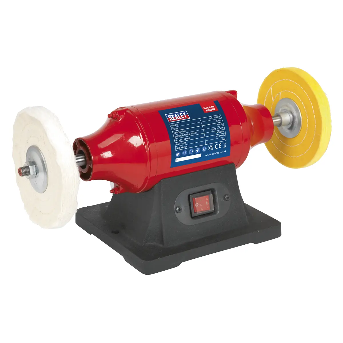 Sealey 150Mm Bench Mounting Buffer/Polisher 370W/230V Bb1502 1