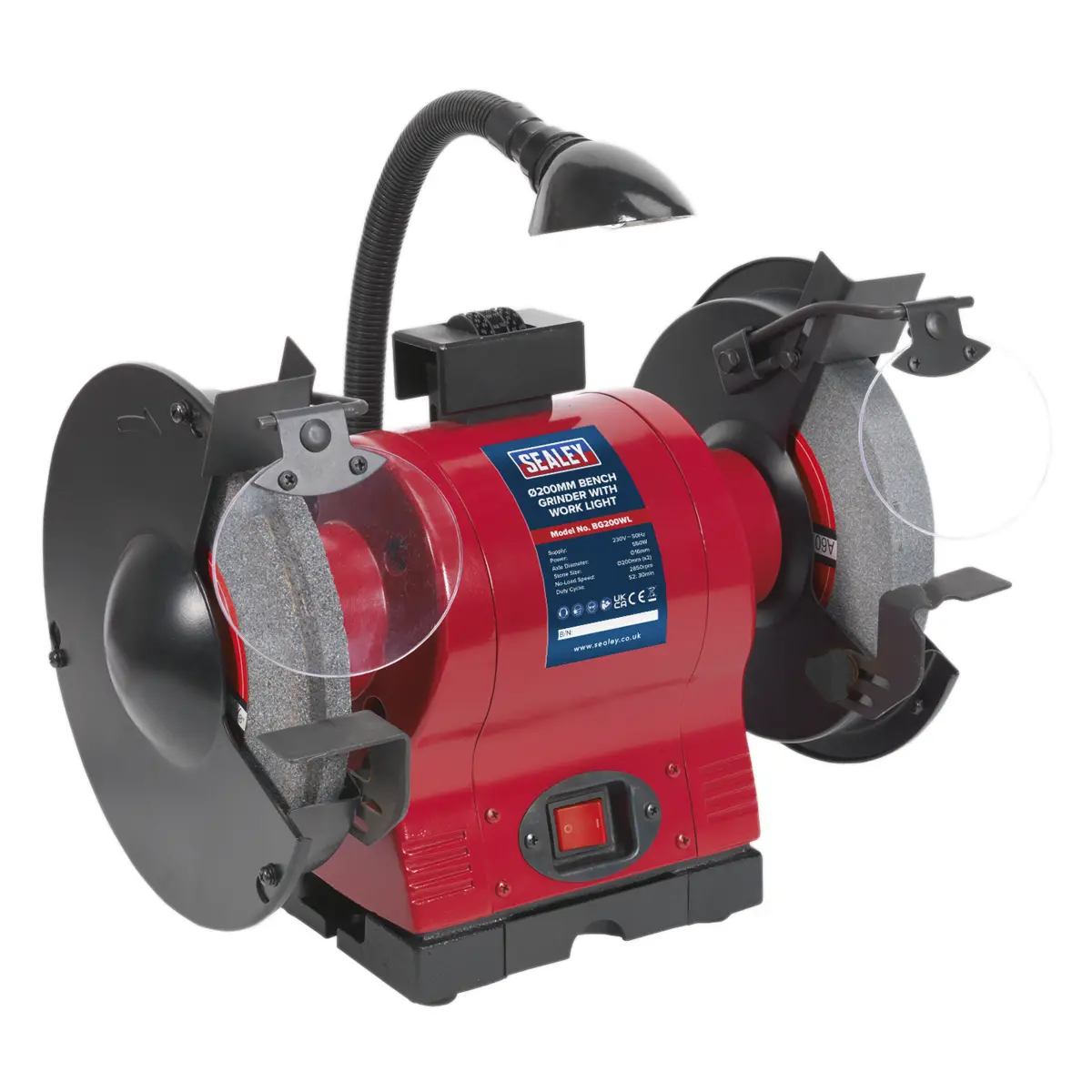 Sealey 200Mm Bench Grinder With Worklight 550W/230V Bg200wl 1