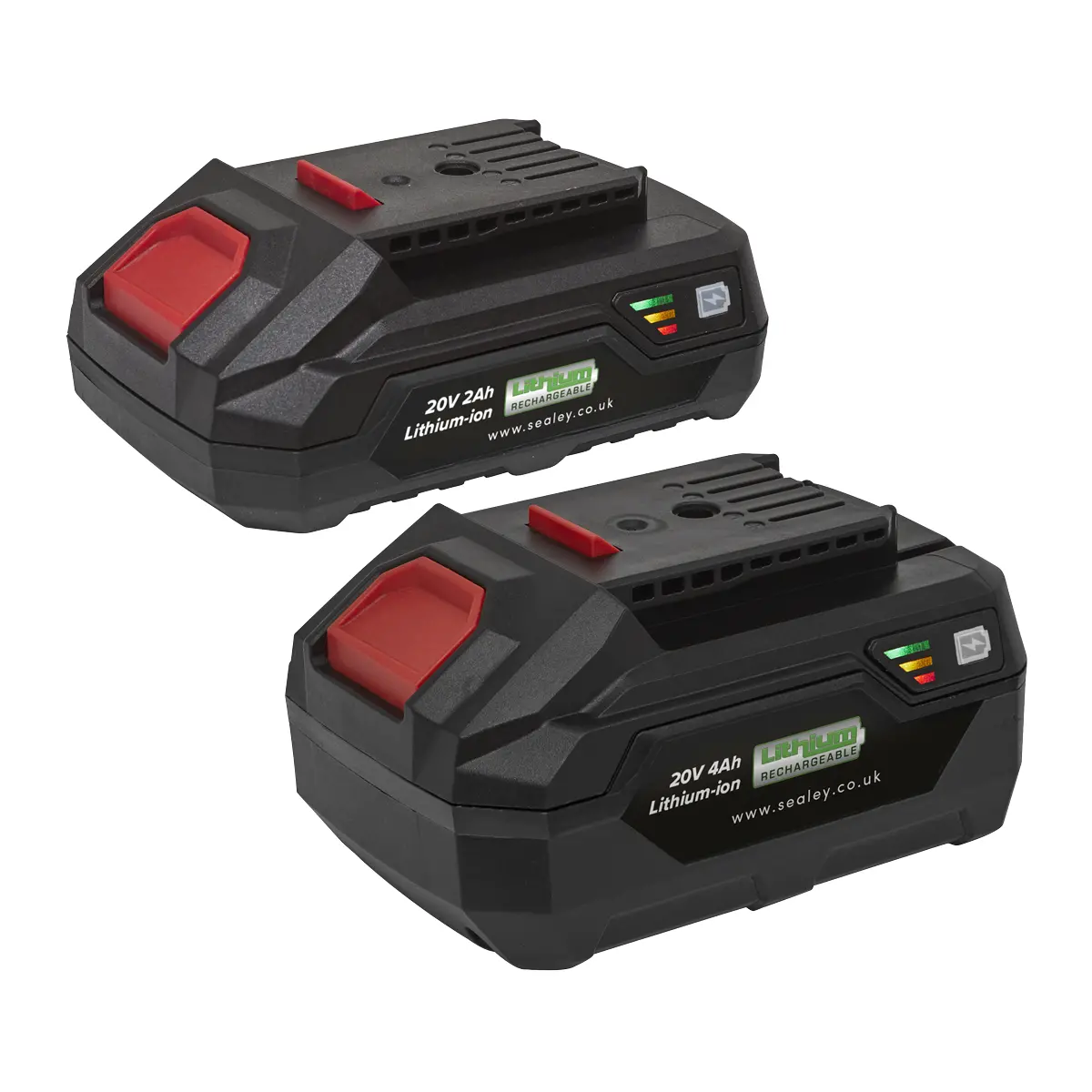 Sealey Sv20 Series Power Tool Battery 20V 2Ah & 4Ah - Pack Of 2 Bk24 1