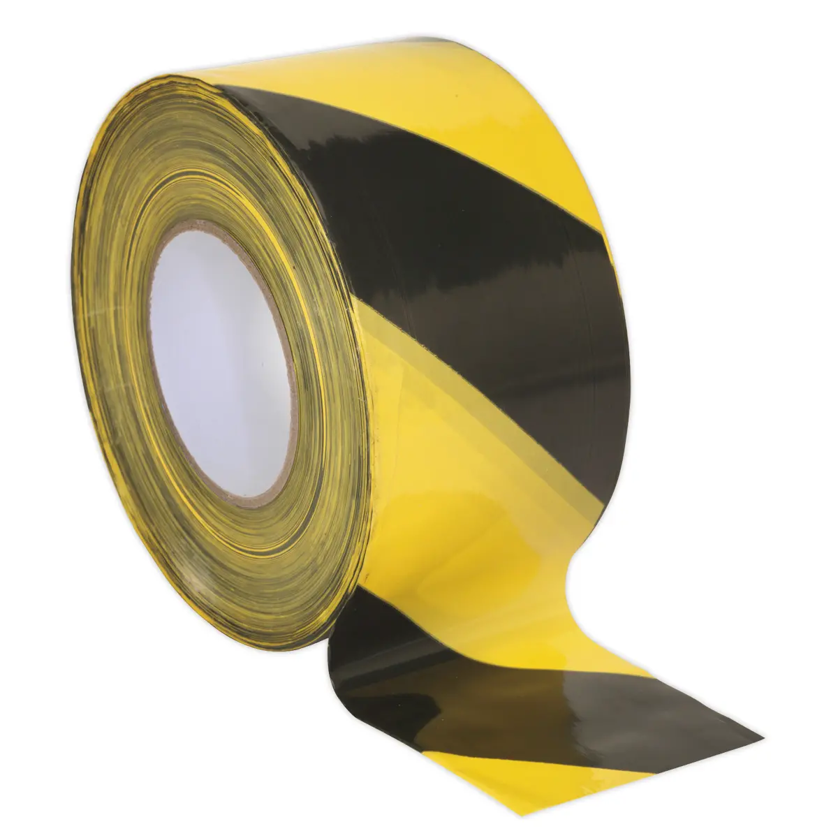 Sealey Non-Adhesive Hazard Warning Barrier Tape 80Mm X 100M - Black/Yellow Btby 1