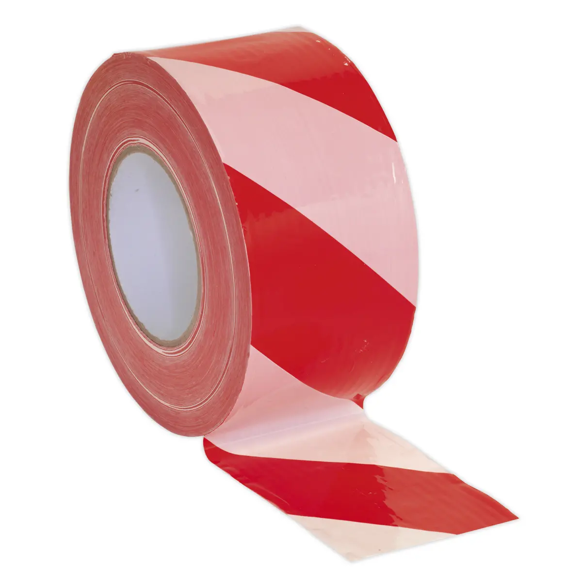 Sealey Non-Adhesive Hazard Warning Barrier Tape 80Mm X 100M - Red/White Btrw 1