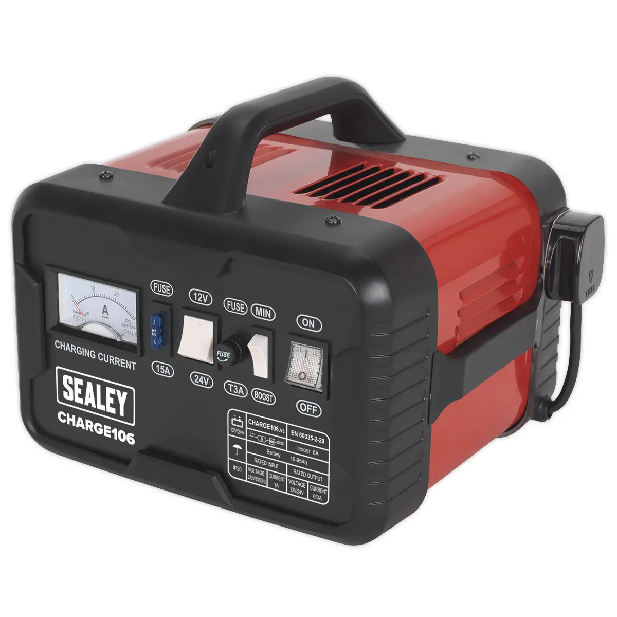 Sealey 12/24V Battery Charger 8A 230V Charge106 1