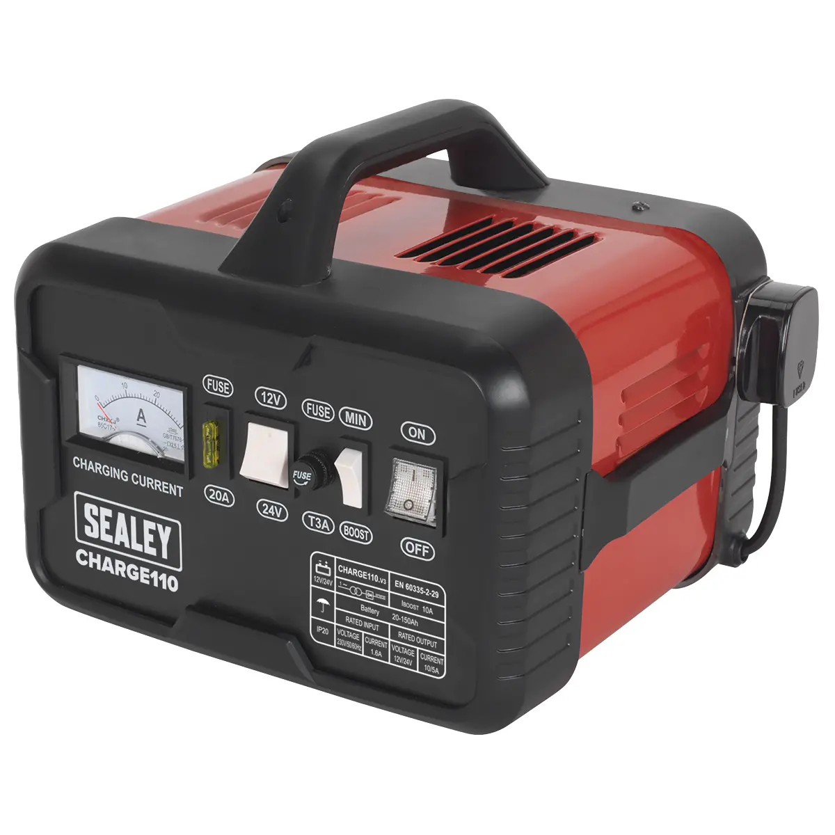 Sealey 12/24V Battery Charger 14A 230V Charge110 1