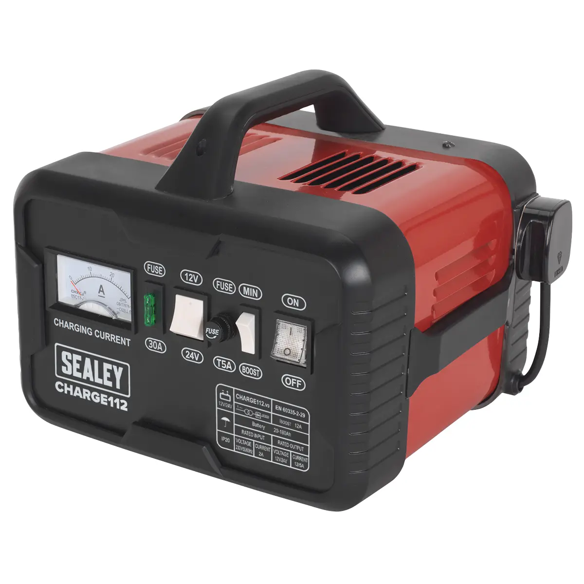 Sealey 12/24V Battery Charger 16A 230V Charge112 1
