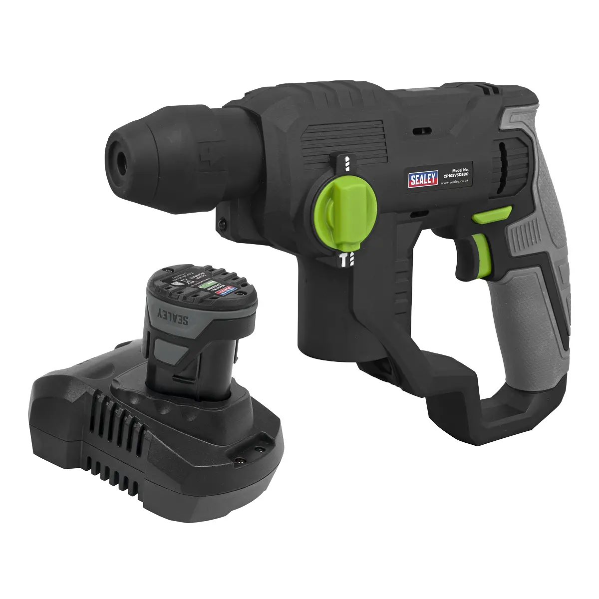 Sealey Sv10.8 Series Cordless Sds Plus Rotary Hammer Drill Kit 10.8V 2Ah Cp108vsds 1