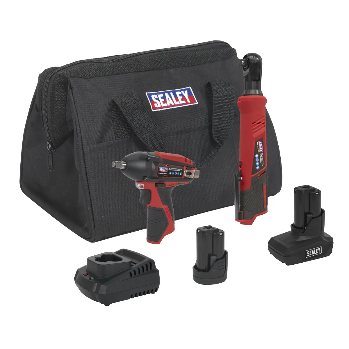 Sealey 2 X Sv12 Series Cordless Power Tool Kit 12V - 2 Batteries Cp1200combo8 1