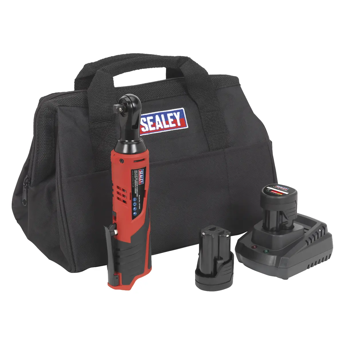 Sealey Sv12 Series 3/8"Sq Drive Cordless Ratchet Wrench Kit 12V 2Ah - 2 Batteries Cp1202kit 1
