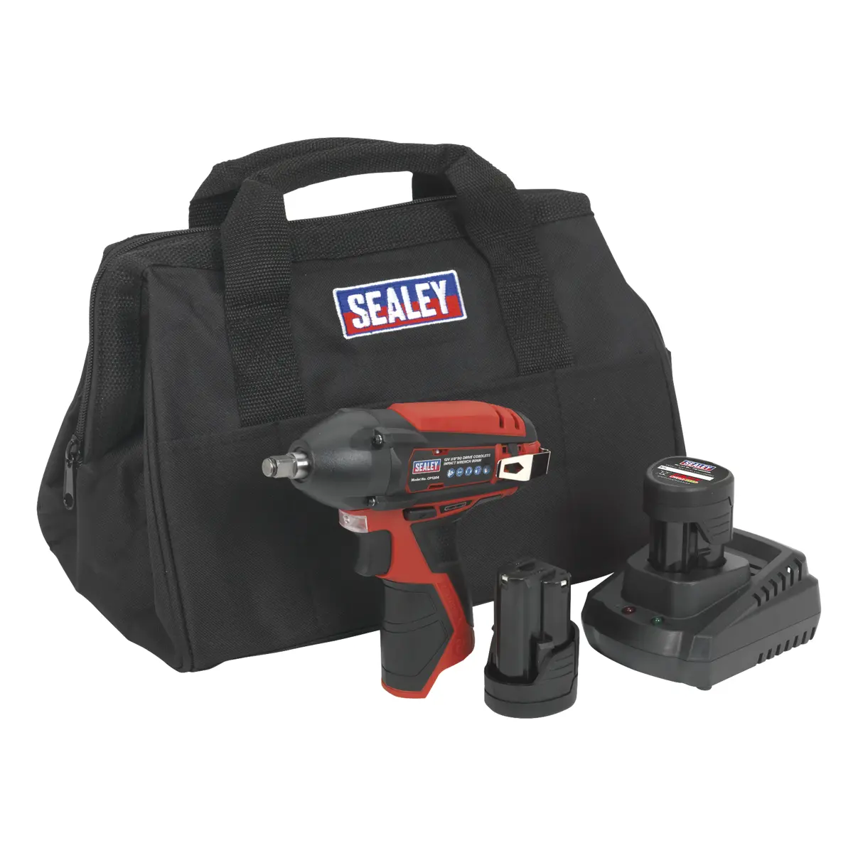 Sealey Sv12 Series 3/8"Sq Drive Cordless Impact Wrench Kit 12V 2Ah - 2 Batteries Cp1204kit 1