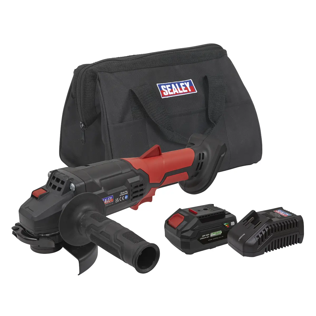 Sealey Sv20 Series 115Mm Cordless Angle Grinder Kit 20V 4Ah Cp20vagbkit1 1