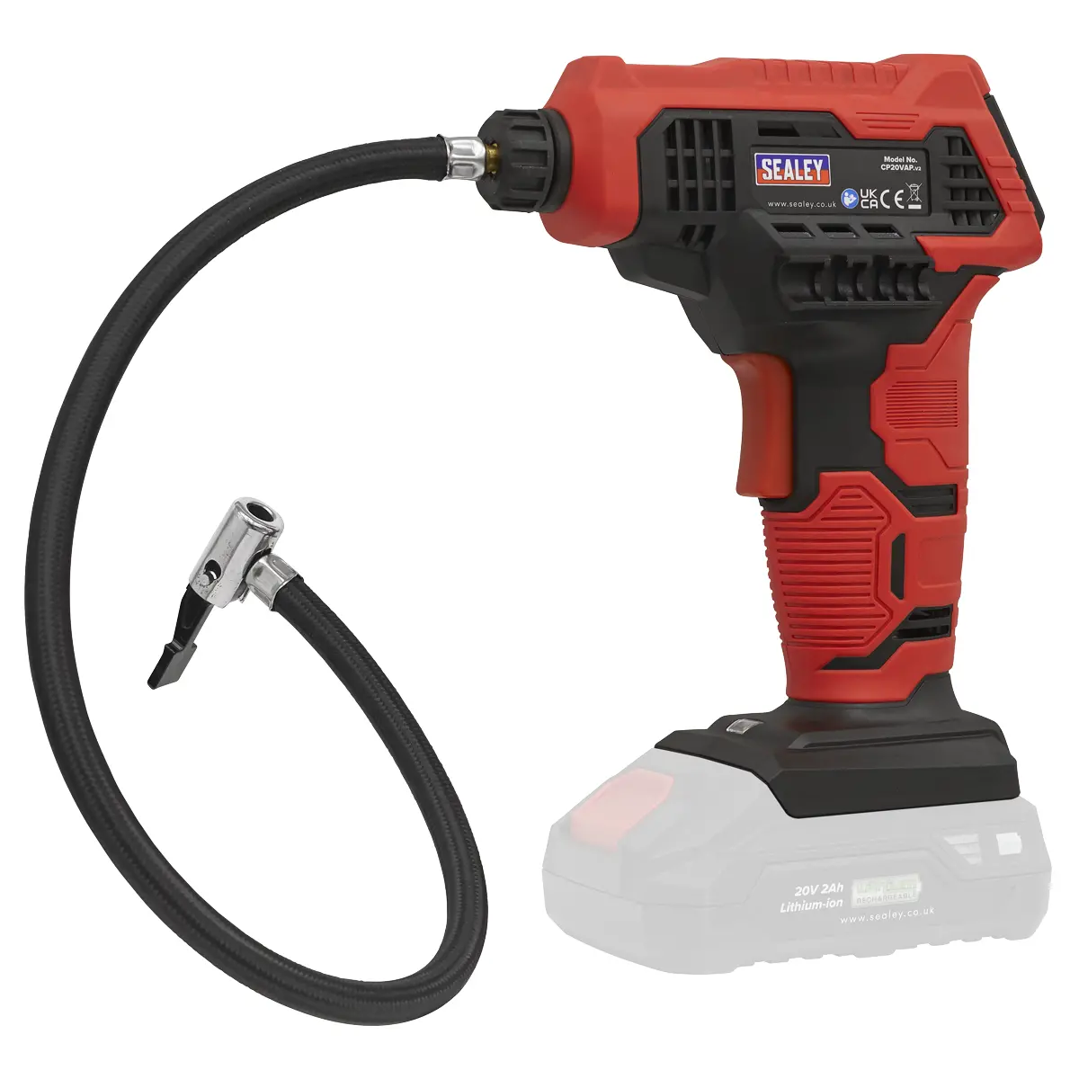 Sealey Sv20 Series Cordless Tyre Inflator Kit 20V 2Ah - 2 Batteries Cp20vapkit 2