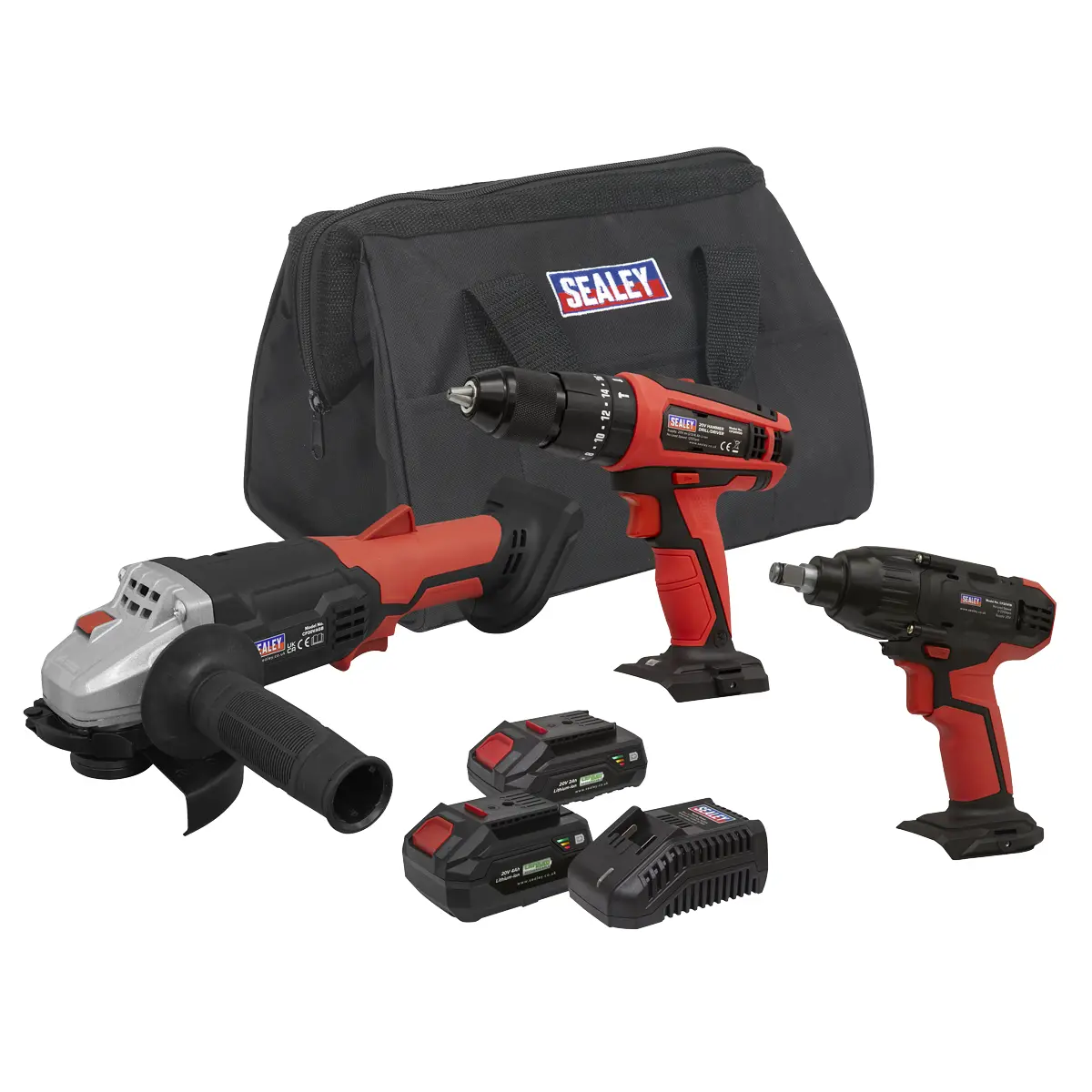 Sealey 3 X Sv20 Series Cordless Tool Combo Kit 20V - 2 Batteries Cp20vcombo1 1