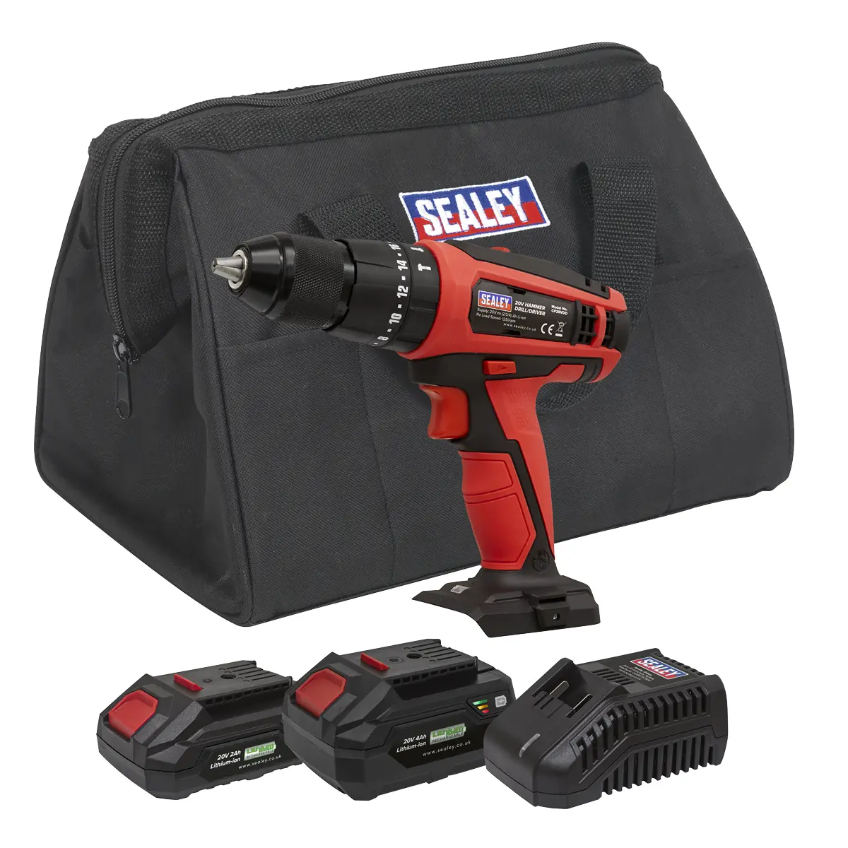 Sealey Sv20 Series 13Mm Cordless Combi Drill Kit 20V - 2 Batteries Cp20vddkit 1