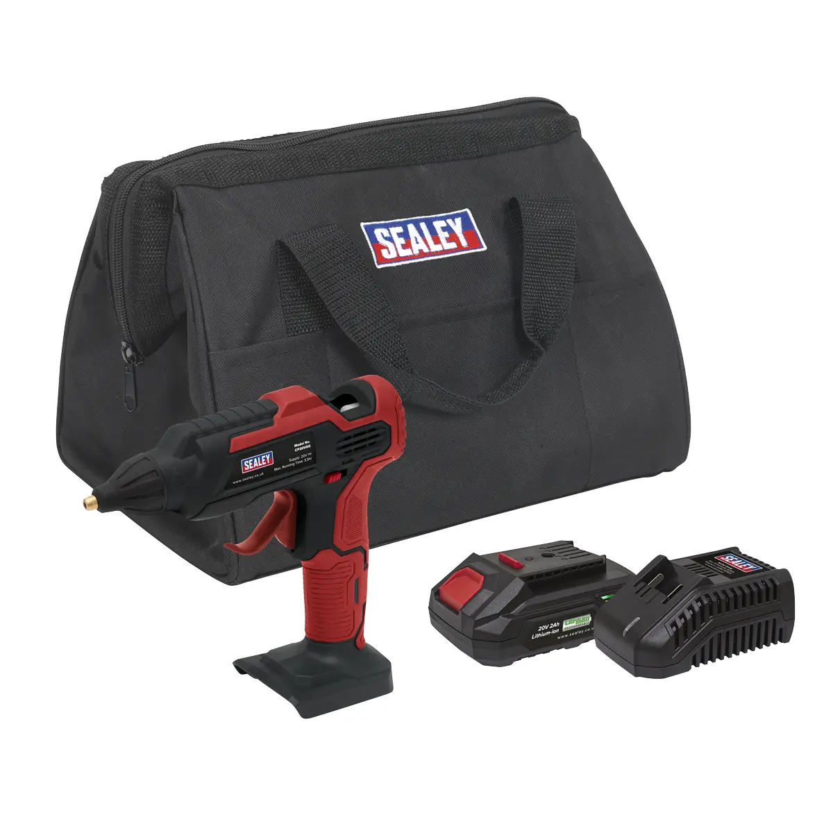 Sealey Sv20 Series Cordless Glue Gun Kit 20V 2Ah Cp20vggkit1 1