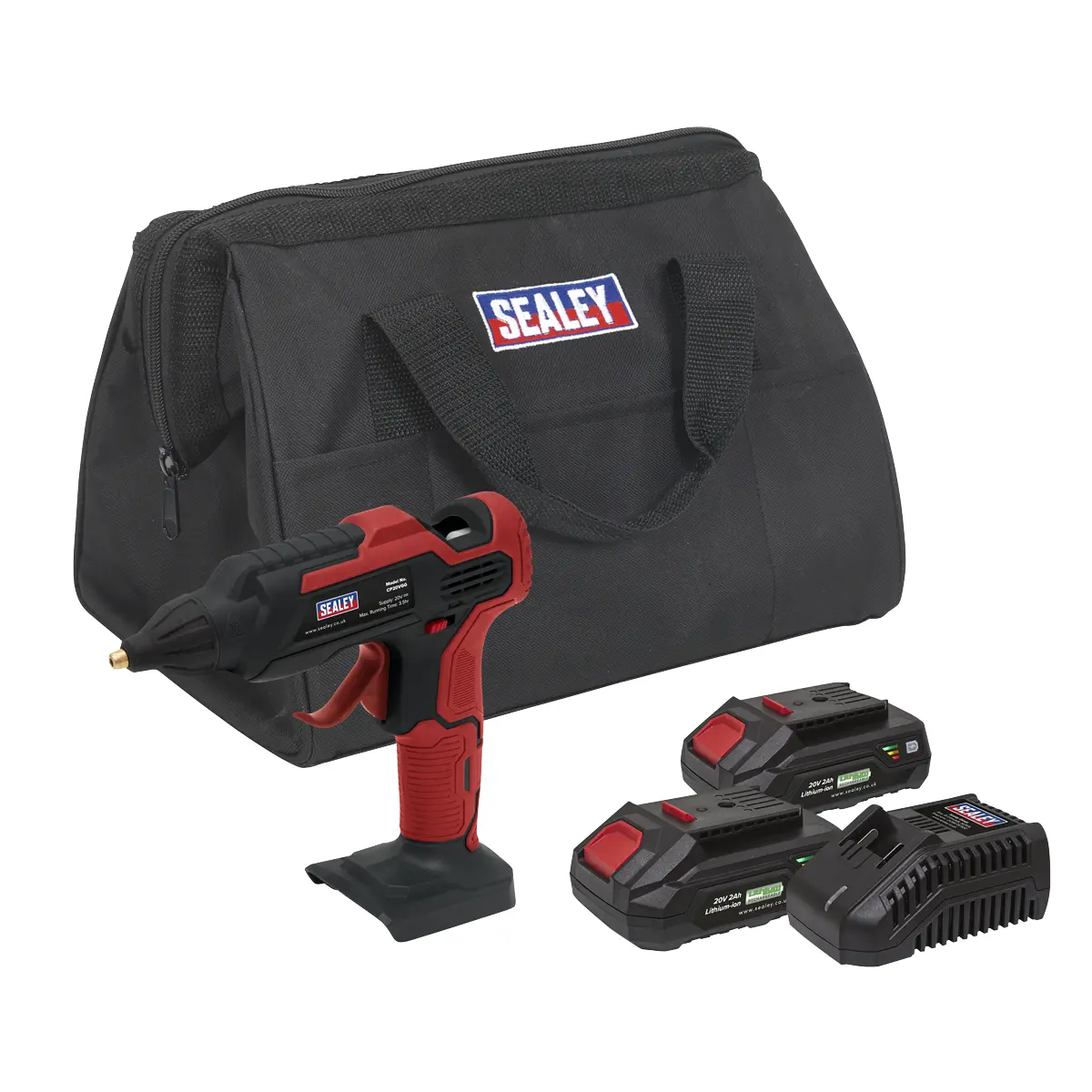 Sealey Sv20 Series Cordless Glue Gun Kit 20V 2Ah - 2 Batteries Cp20vggkit 1