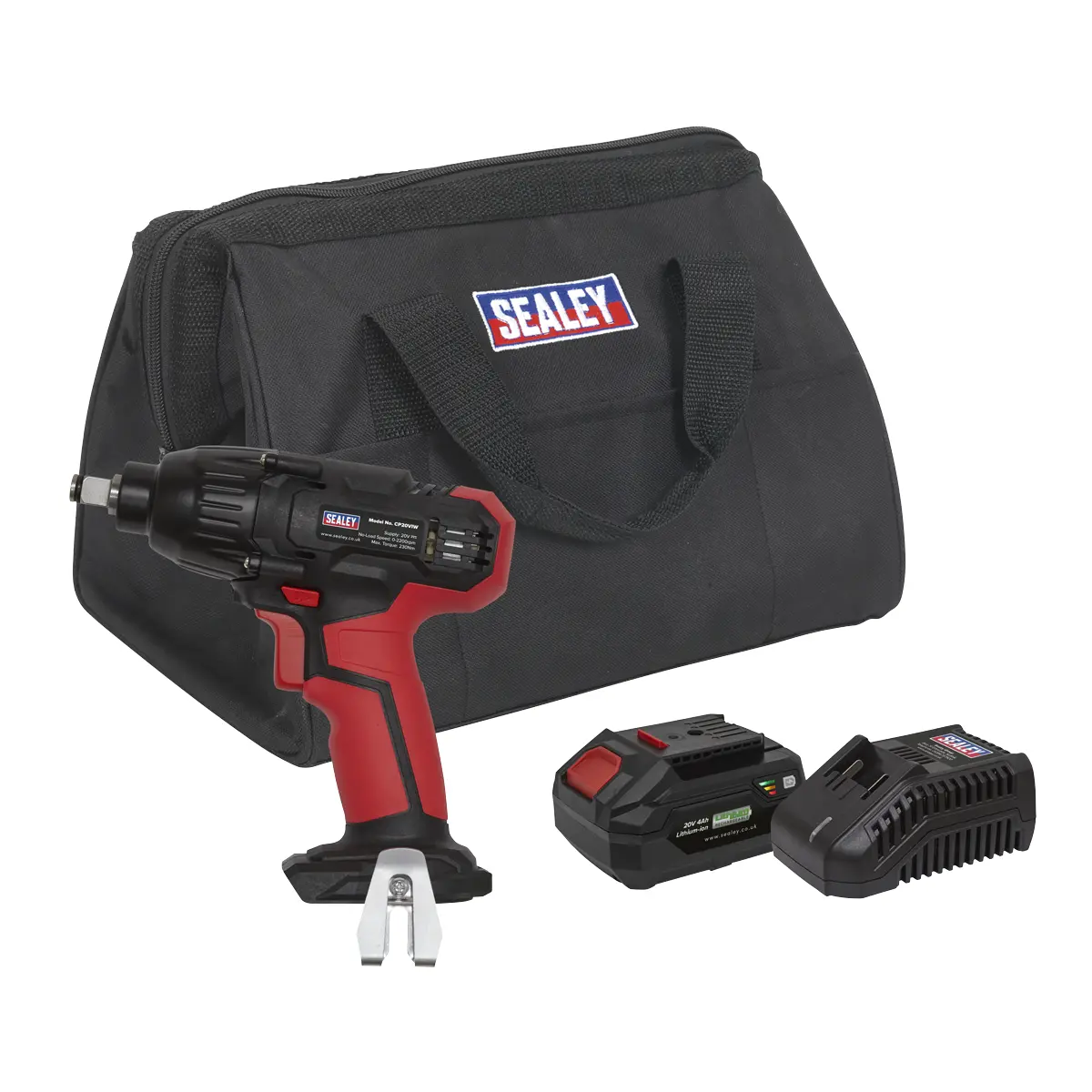 Sealey Sv20 Series 1/2"Sq Drive Impact Wrench Kit 20V 4Ah Cp20viwkit1 1