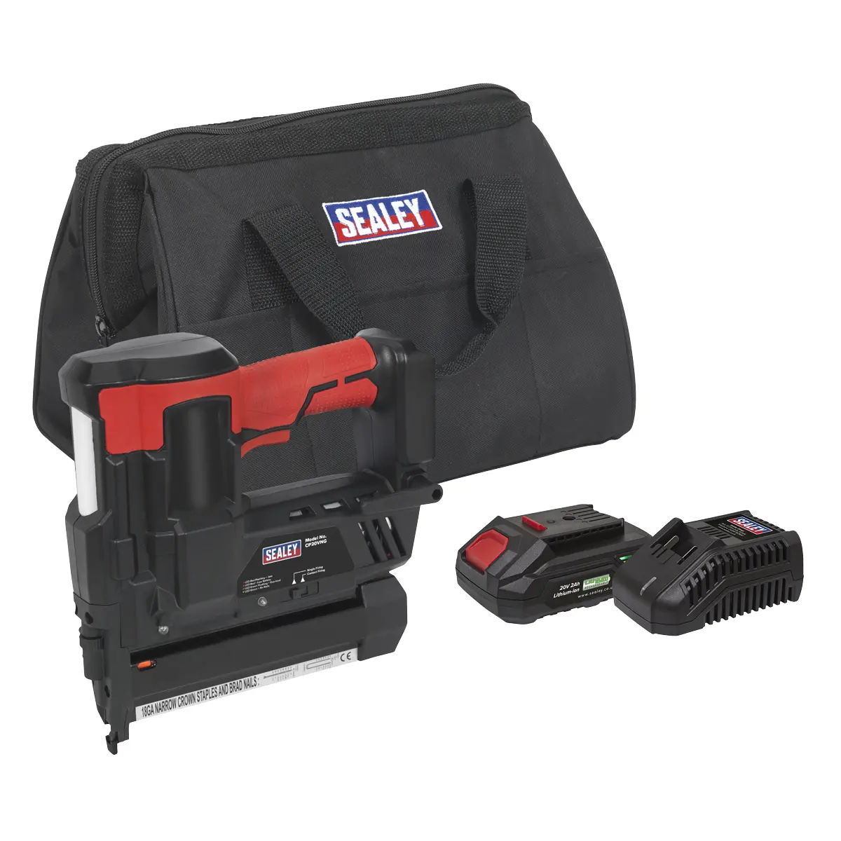 Sealey Sv20 Series Cordless Nail/Staple Gun Kit 18G 20V 2Ah Cp20vngkit1 1