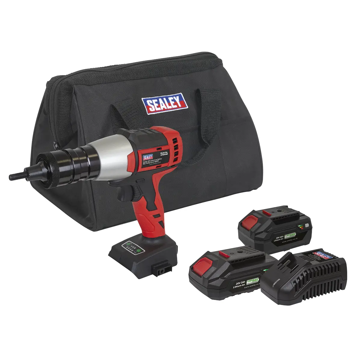 Sealey Sv20 Series Brushless Cordless Nut Riveter 20V - 2 Batteries Cp20vnrkit 1