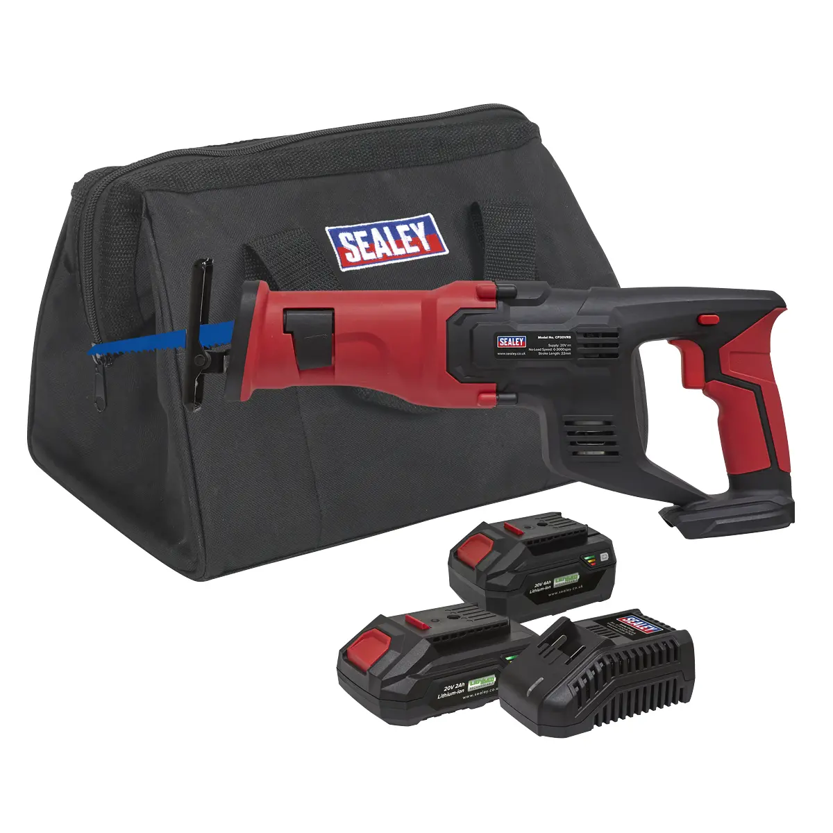Sealey Sv20 Series Cordless Reciprocating Saw 20V - 2 Batteries Cp20vrskit 1