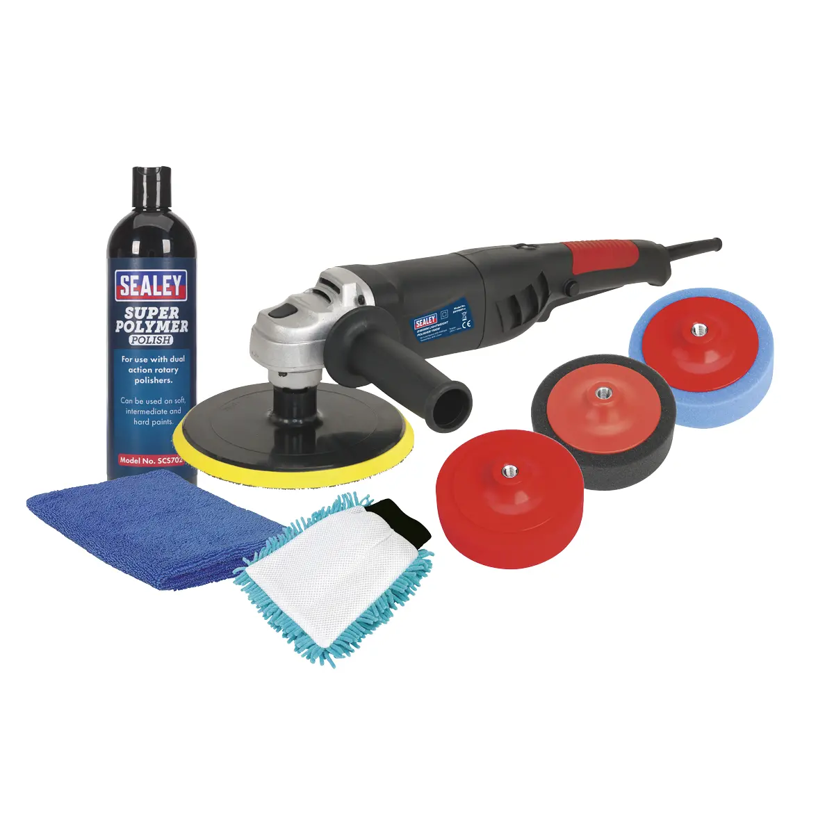 Sealey 180Mm Pro Electric Polisher Kit 1100W/230V Cpk03 1