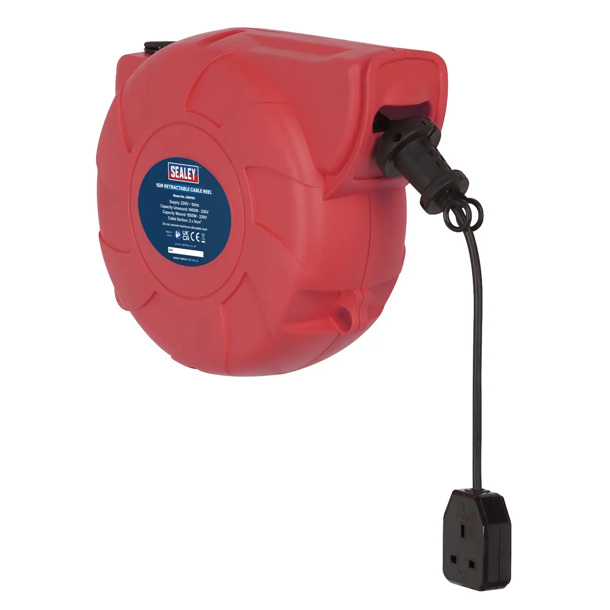 Sealey 15M Retractable Cable Reel System 1 X 230V Crm151 1