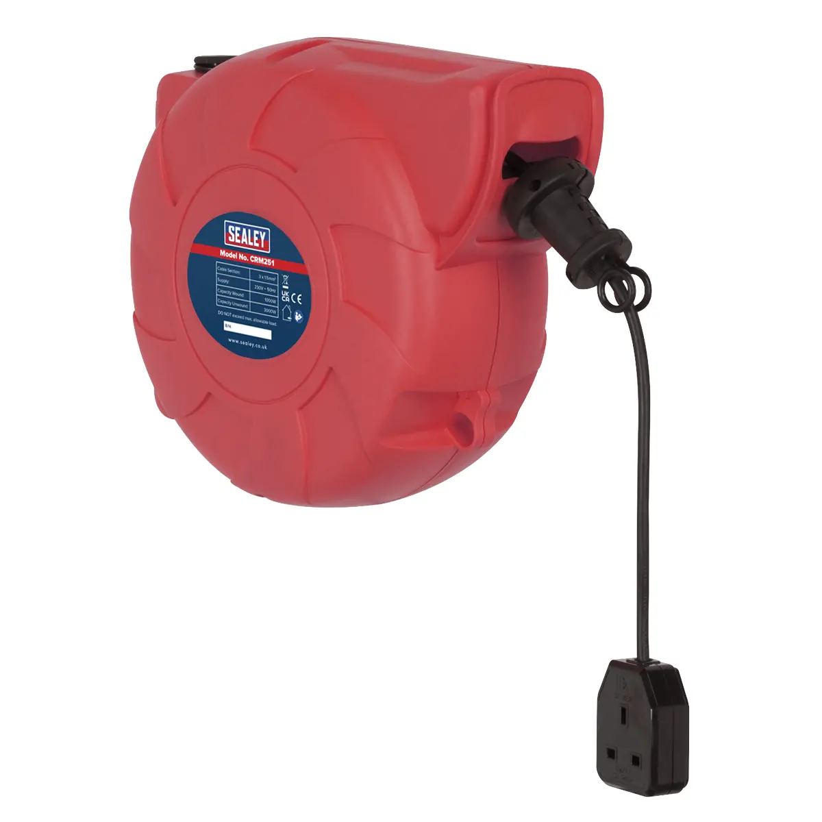 Sealey 25M Retractable Cable Reel System 1 X 230V Crm251 1