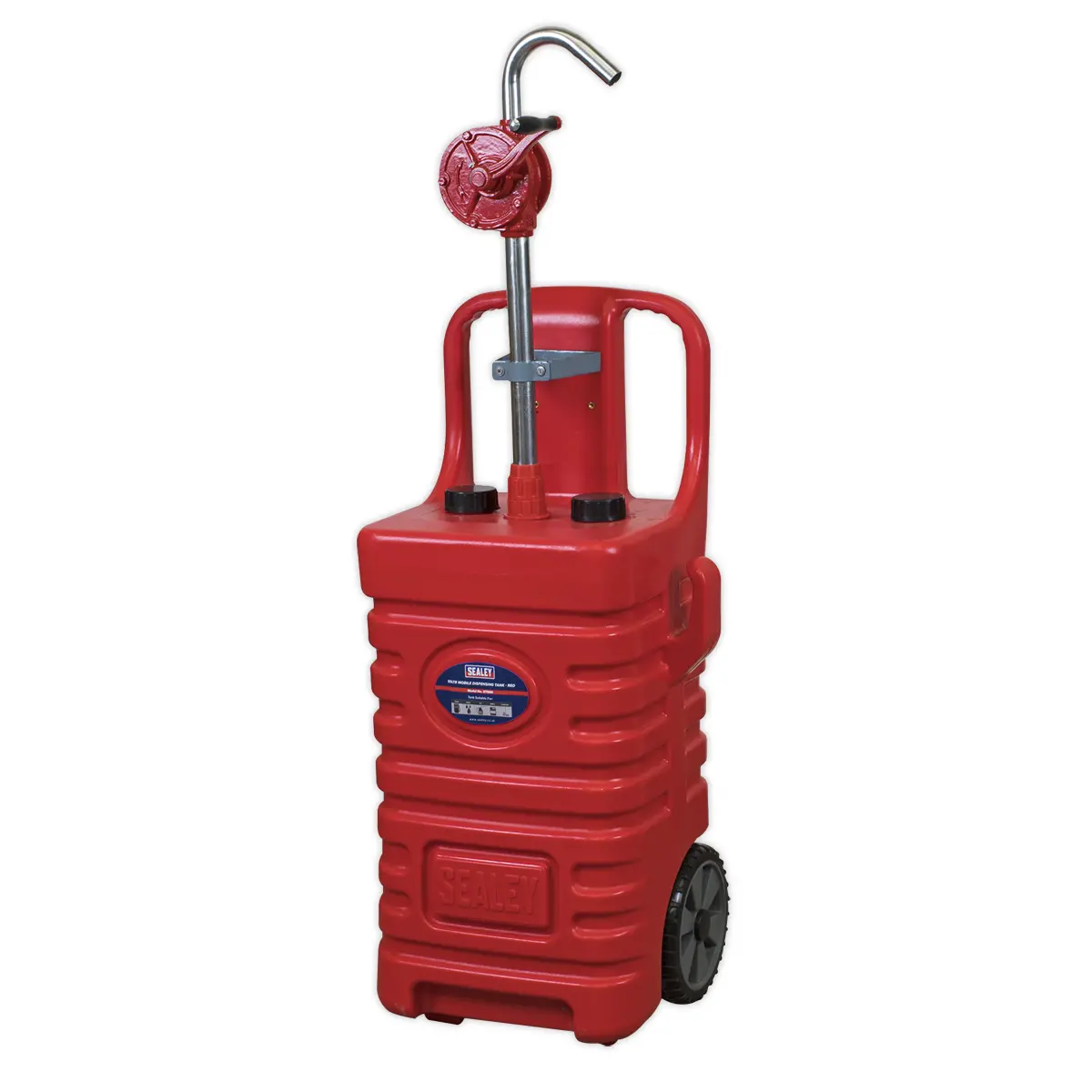 Sealey Mobile Dispensing Tank With Oil Rotary Pump 55L - Red Dt55rcombo1 1