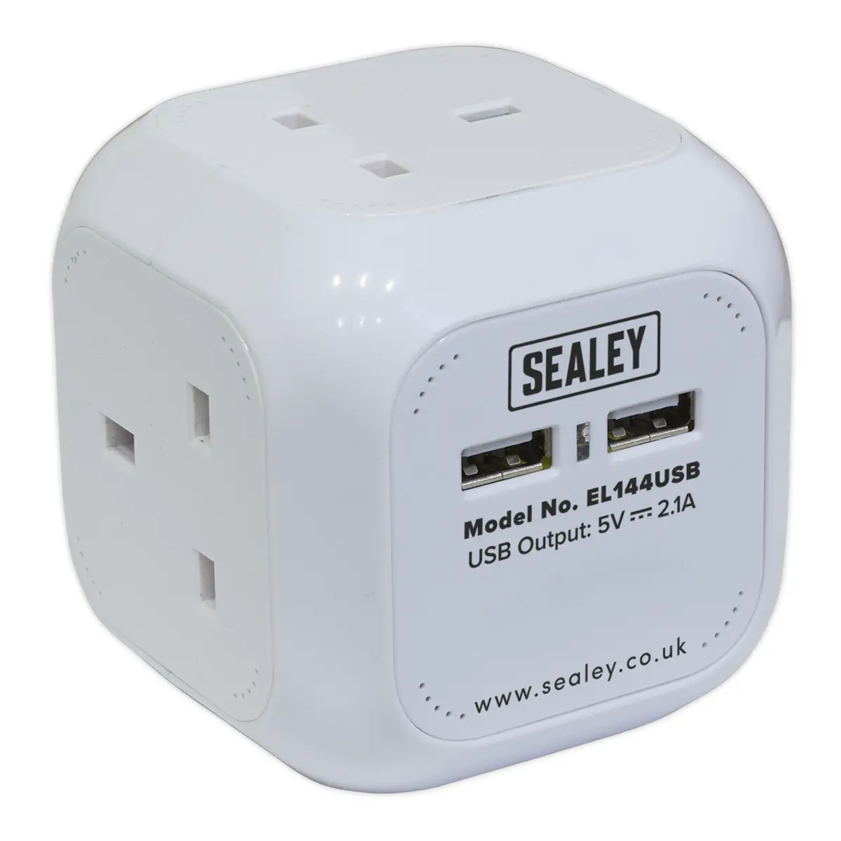 Sealey 1.4M Extension Cable Cube 4 X 230V & 2 X Usb - White El144usb 1
