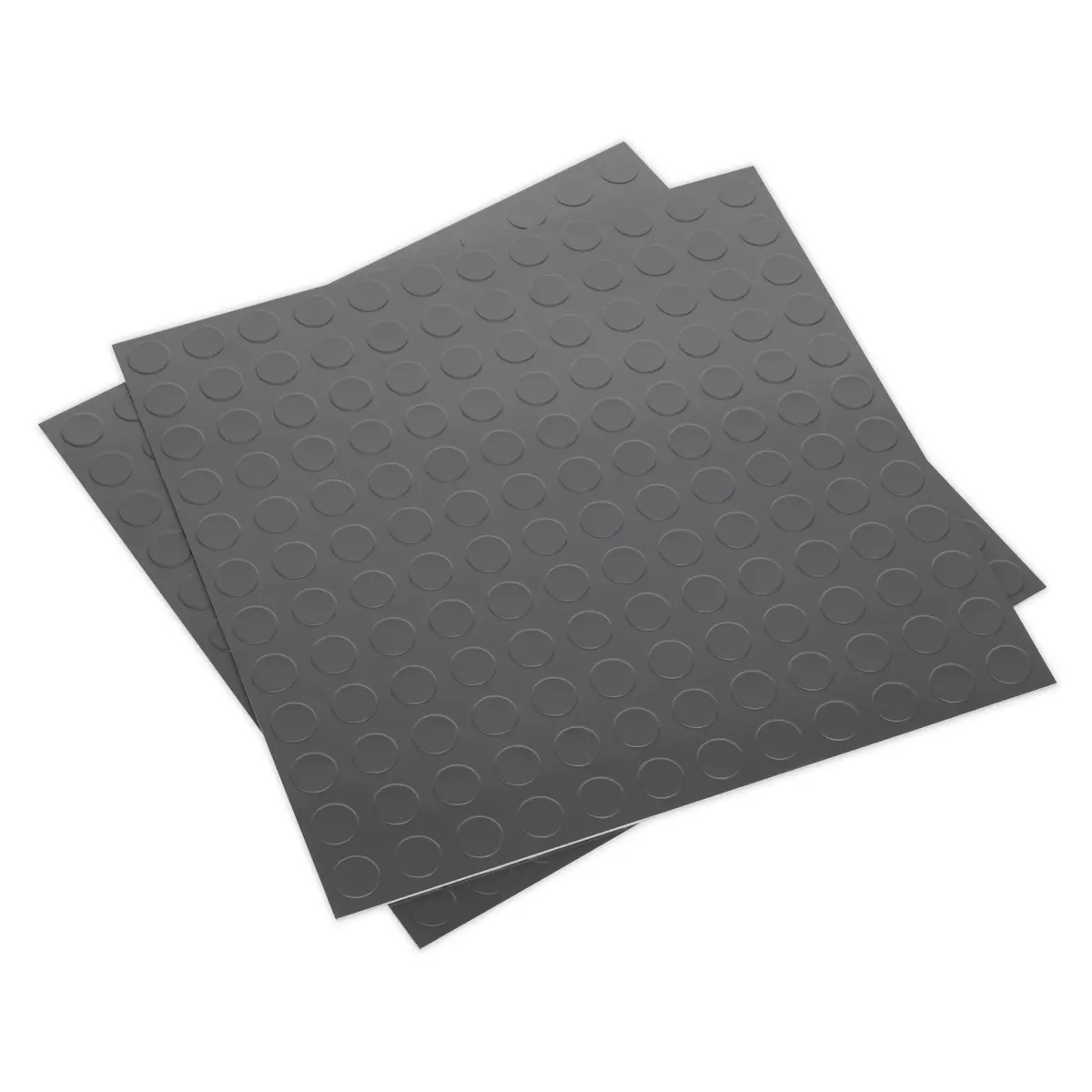 Sealey Vinyl Floor Tile With Peel & Stick Backing Silver Coin - Pack Of 16 Ft2s 1