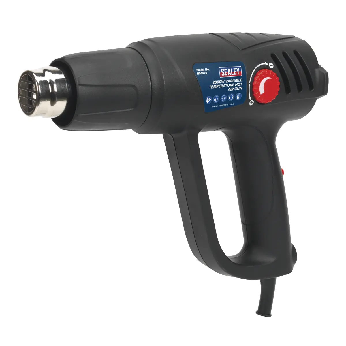 Sealey 2000W Variable Temperature Heat Gun Kit 50-450°C/90-600°C Hs107k 1