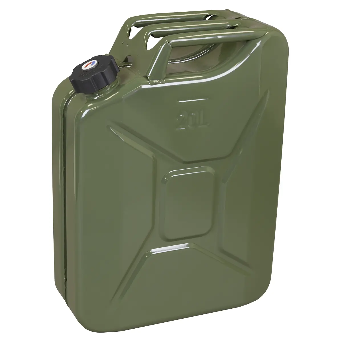 Sealey Screw Cap Metal Jerry Can 20L - Green Jc20scg 1