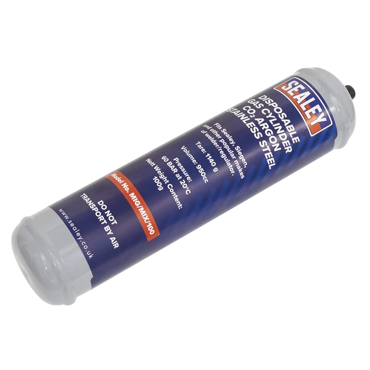 Sealey Disposable Carbon Dioxide/Argon Gas Cylinder 100G - Box Of 12 Mig/Mix/100/12 2