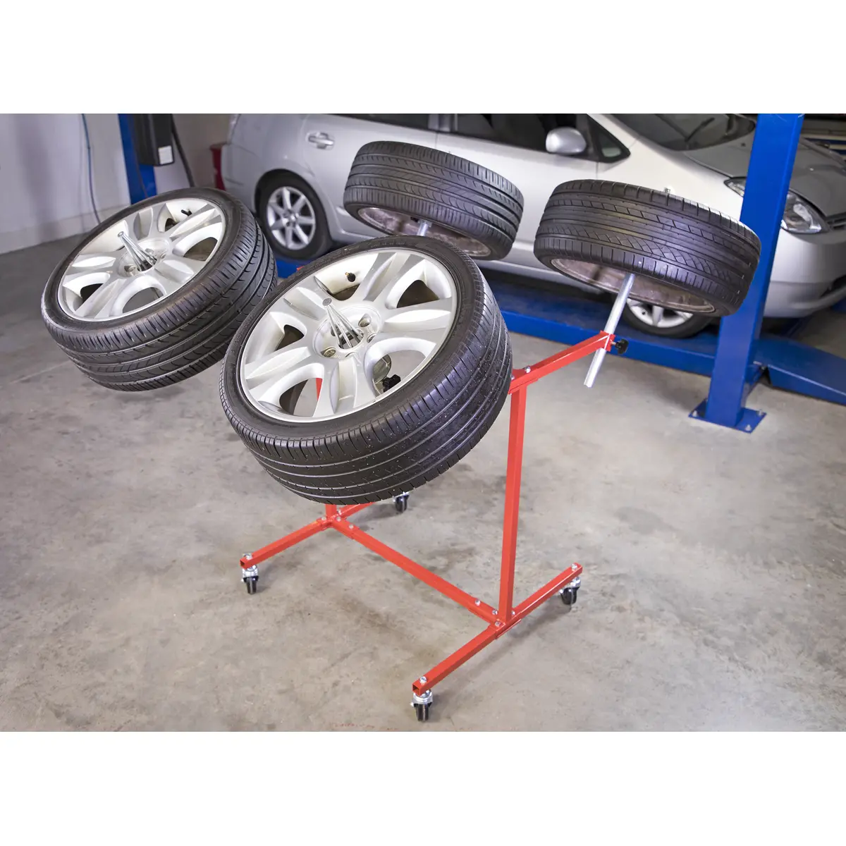 Sealey Heavy-Duty Alloy Wheel Painting/Repair Stand 4 Wheel Capacity Mk71 2