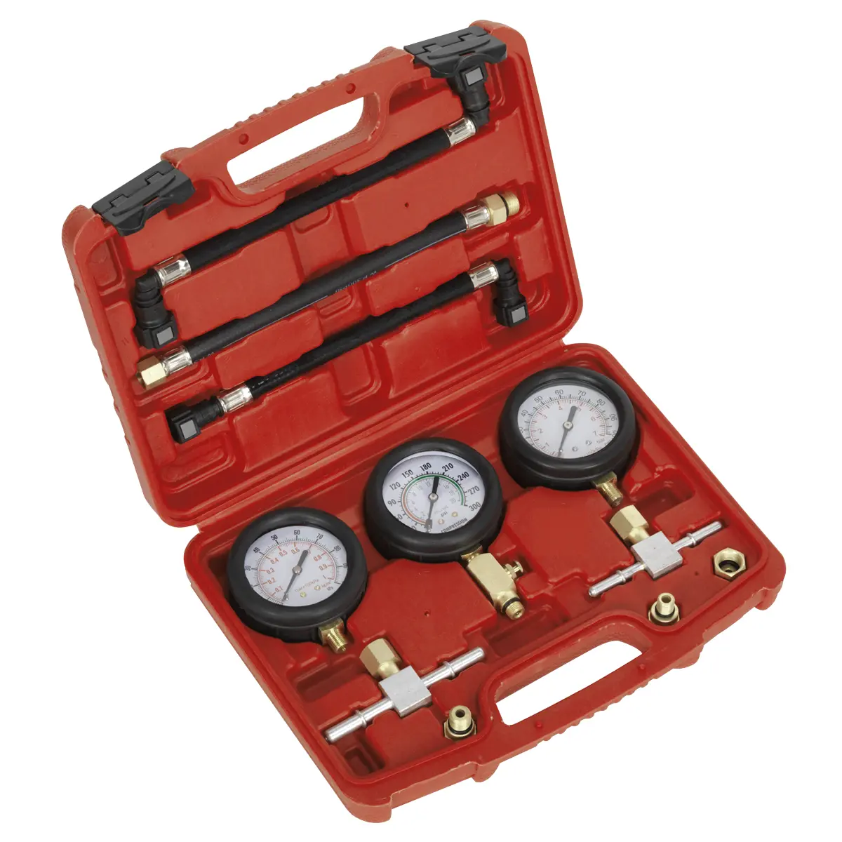 Sealey Motorcycle Compression & Fuel Pressure Gauge Set 3Pc Ms100 1