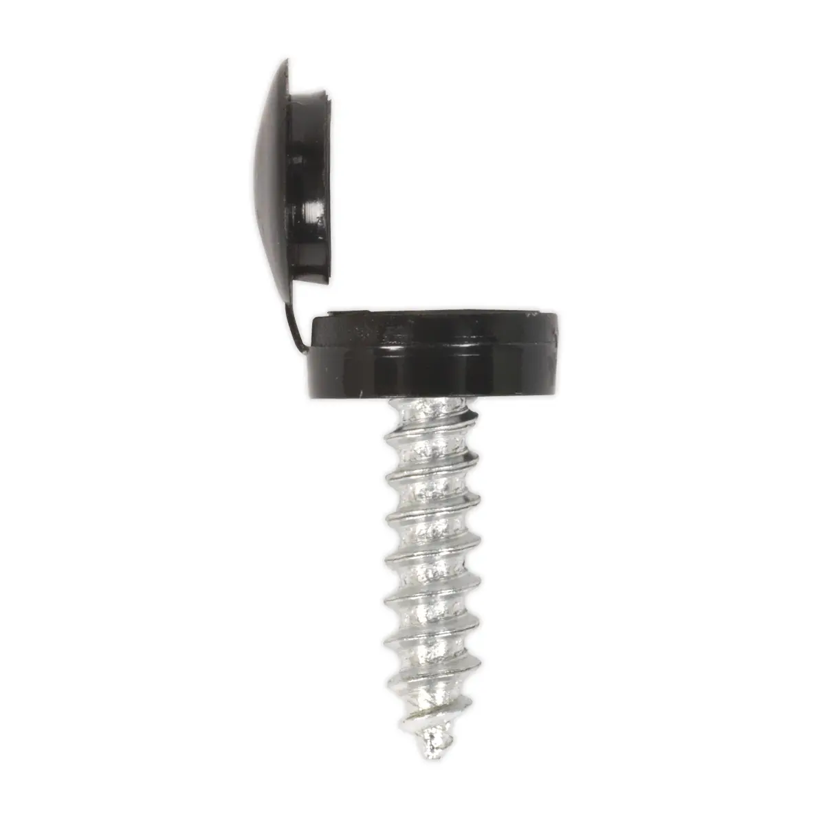 Sealey Numberplate Screw With Flip Cap 4.2 X 19Mm, Black - Pack Of 50 Npbk50 1