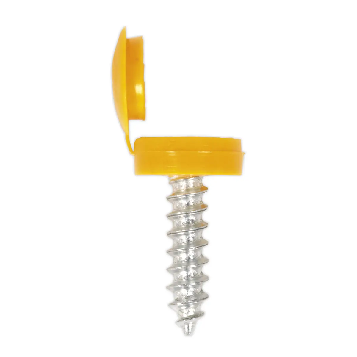 Sealey Numberplate Screw With Flip Cap 4.2 X 19Mm, Yellow - Pack Of 50 Npy50 1