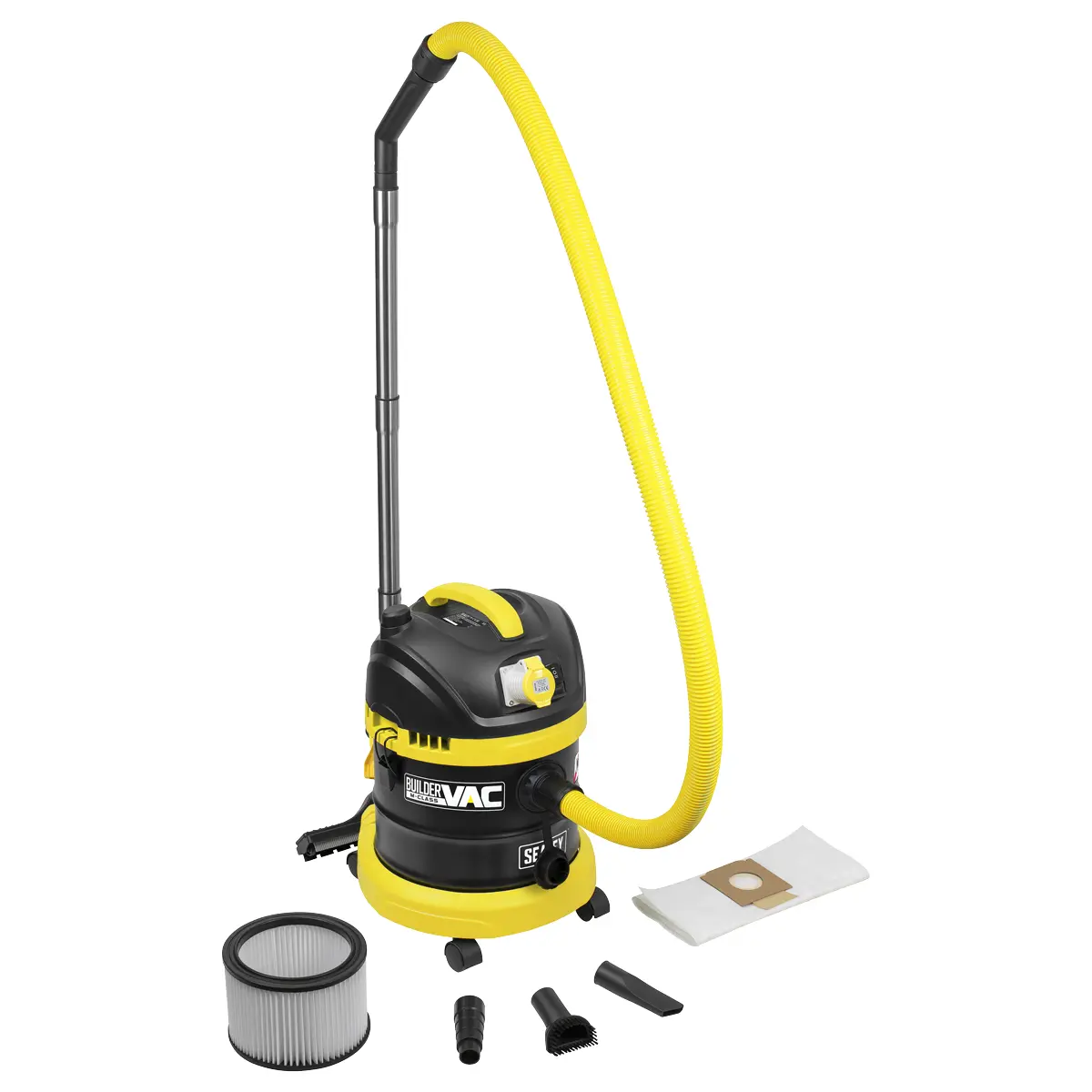 Sealey Buildervac Wet  Dry Vacuum Cleaner 15L Stainless Steel Drum M Class Filt… 1