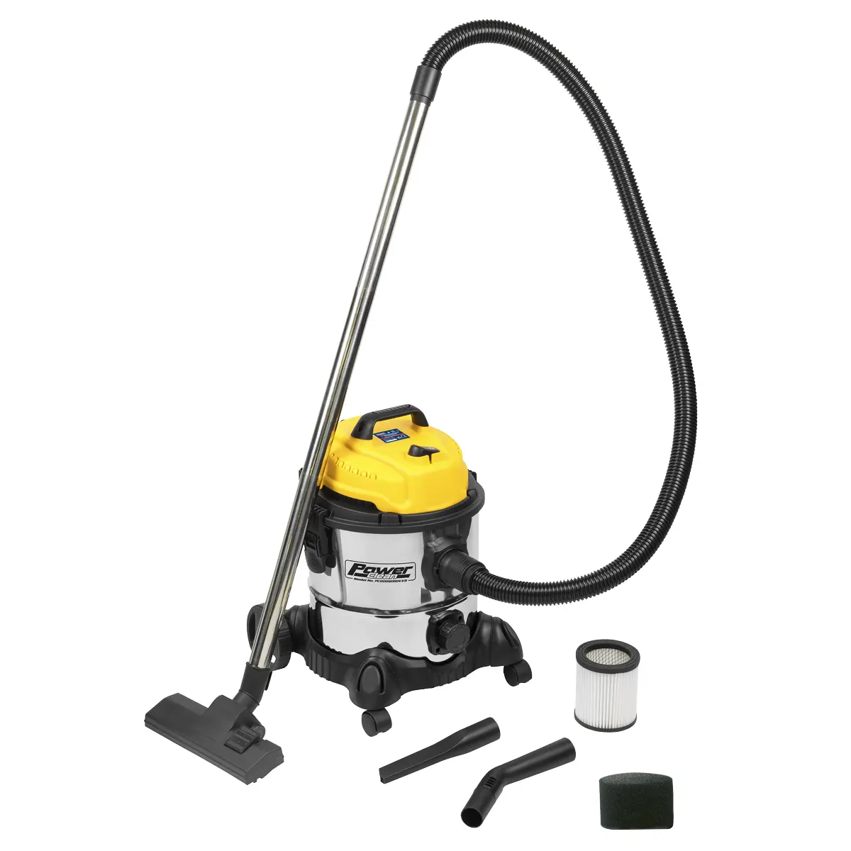 Sealey 20L Vacuum Cleaner Wet & Dry Stainless Drum 1200W/110V Pc200sd110v 1