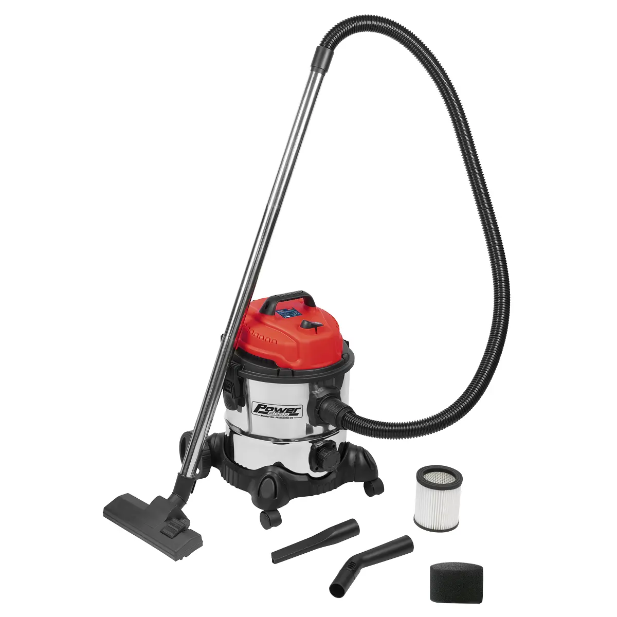 Sealey 20L Vacuum Cleaner Wet & Dry Stainless Drum 1250W/230V Pc200sd 1