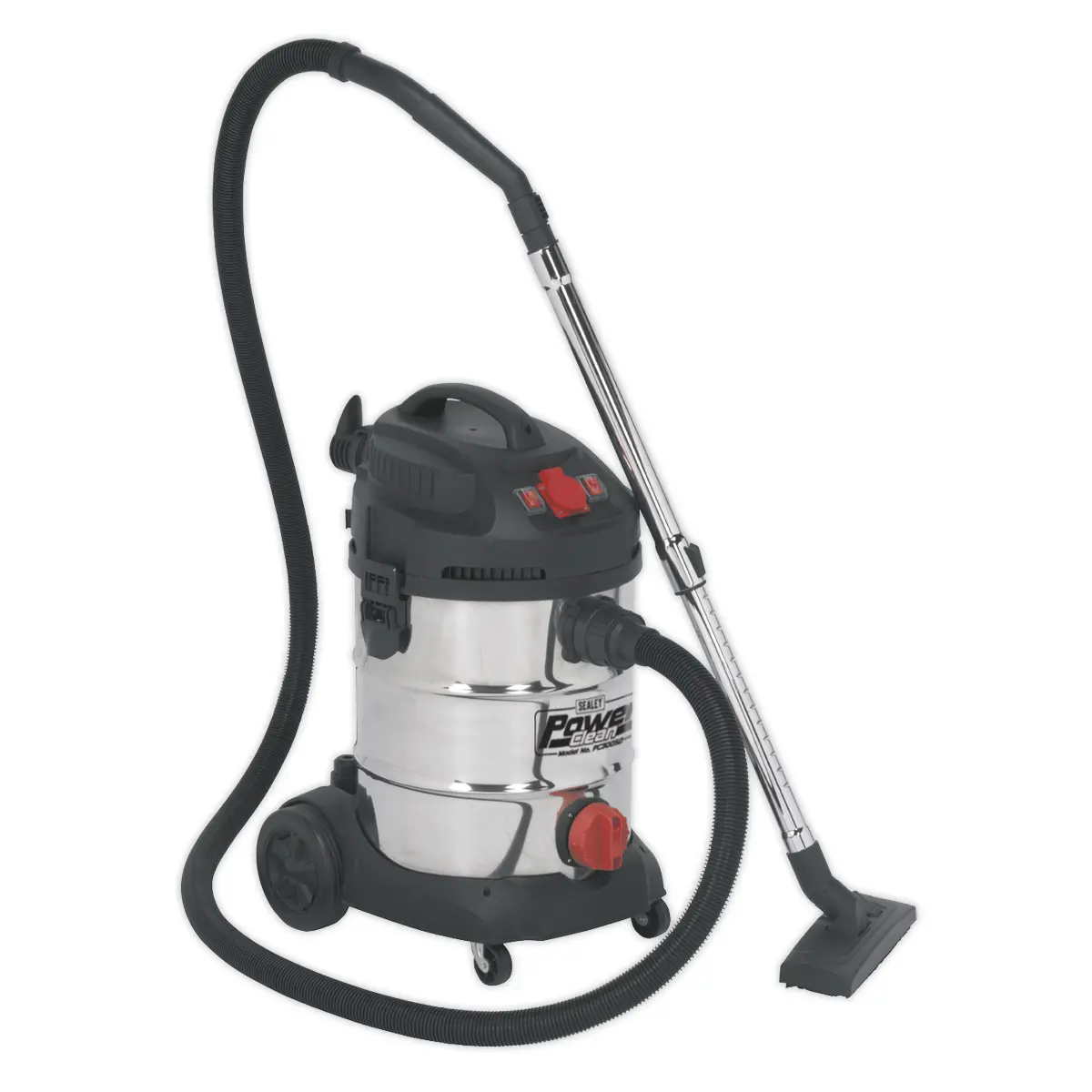 Sealey Industrial Vacuum Cleaner Stainless Steel Drum Auto Start 30L 1400W/230V Pc300sdauto 1