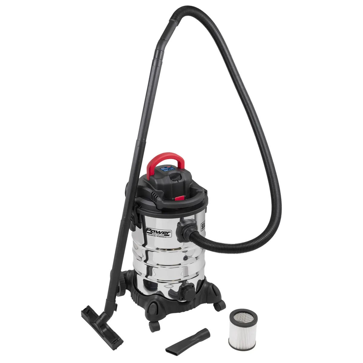 Sealey 30L Vacuum Cleaner Wet & Dry Stainless Steel Drum & Detachable Leaf Blower 1200W/230V Pc300sd 1