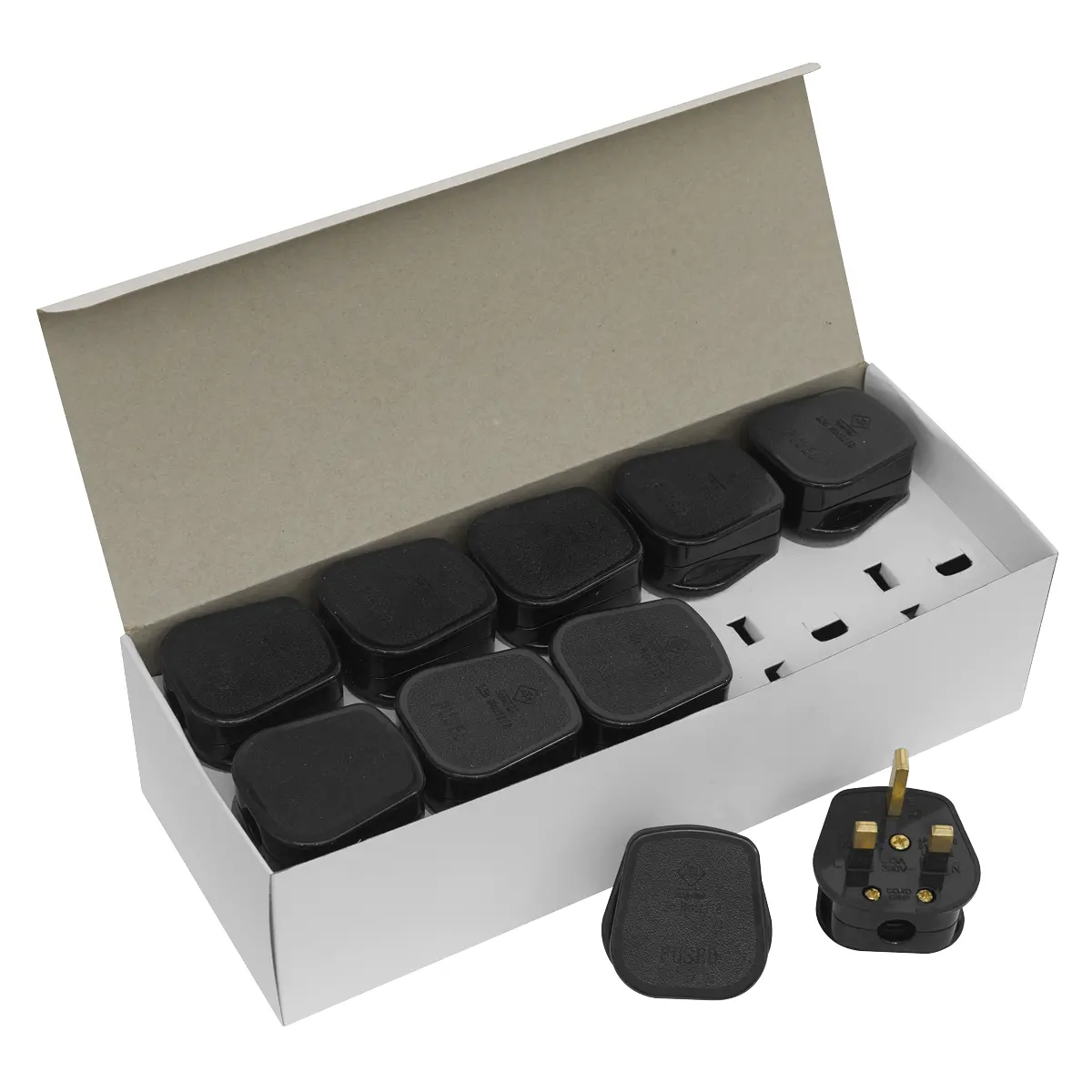 Sealey 13A Plug, Black - Pack Of 20 Pl13/320 1