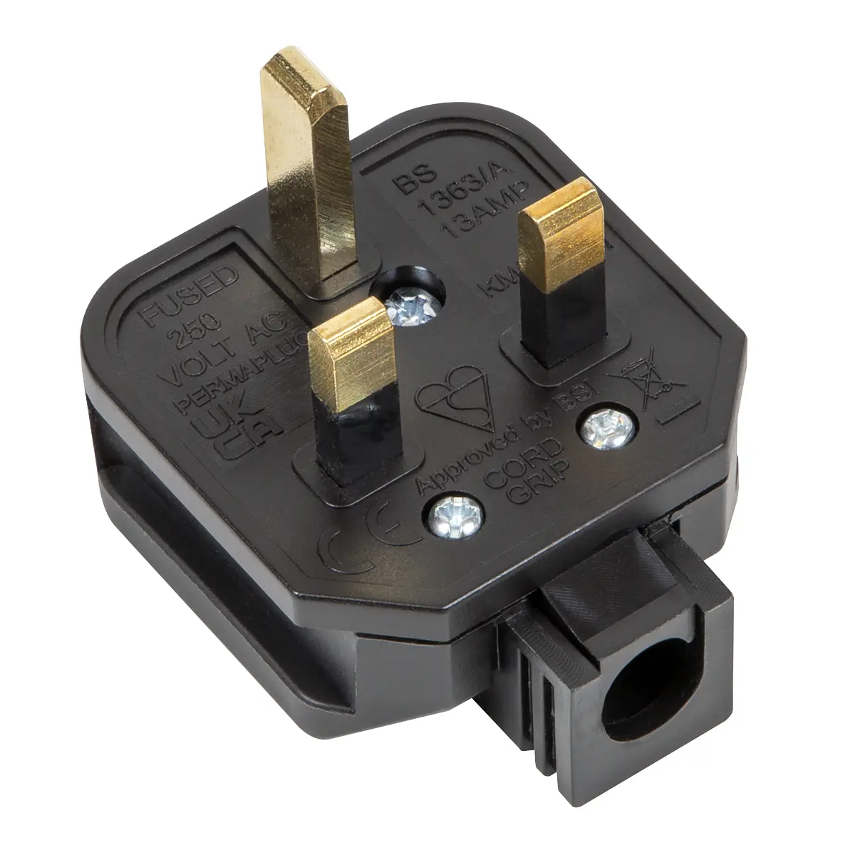 Sealey 13A Heavy-Duty Plug - Black Pl/13/3S 1